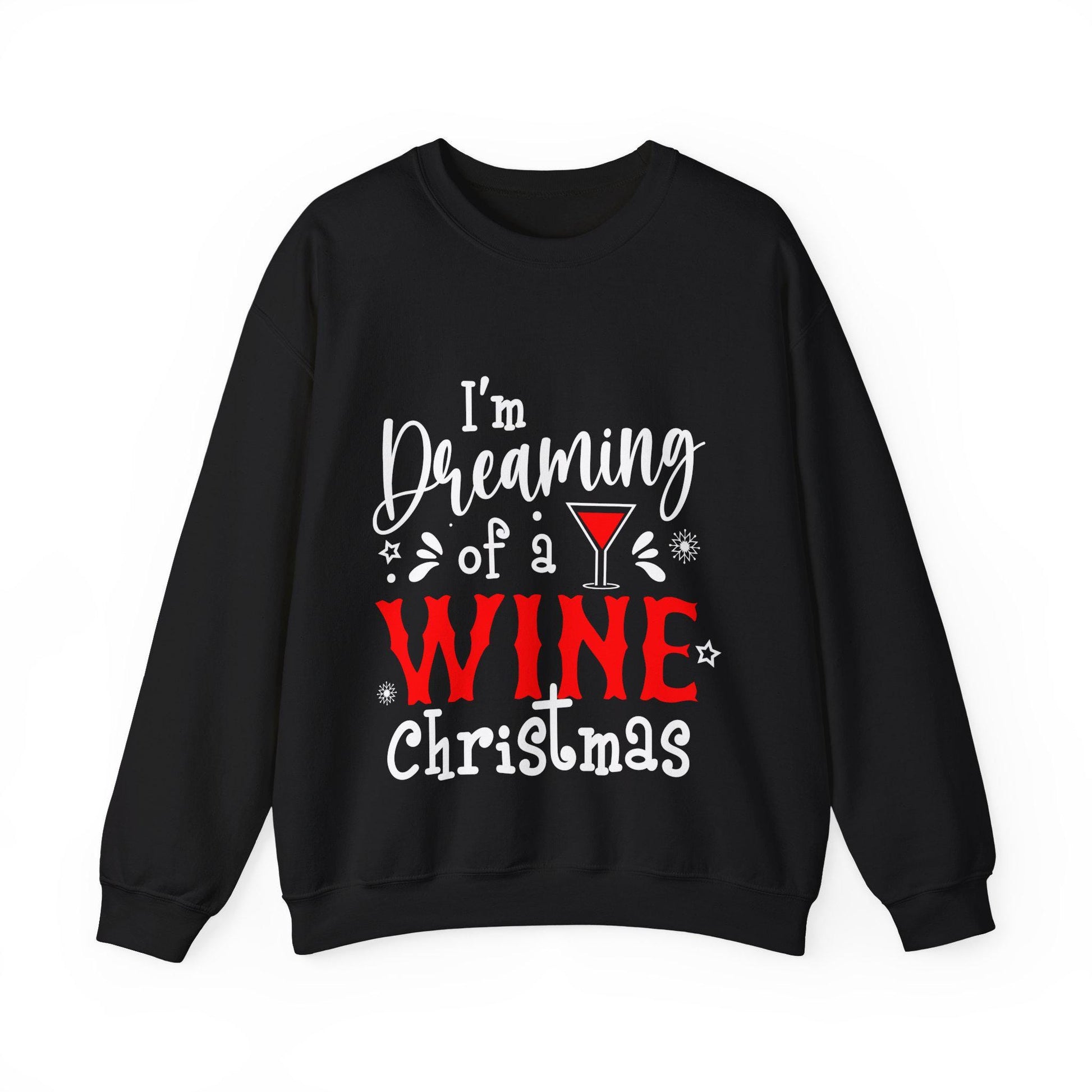 Funny Wine Lover Christmas Sweatshirt - Festive Holiday Humor Apparel for Winter Party Season