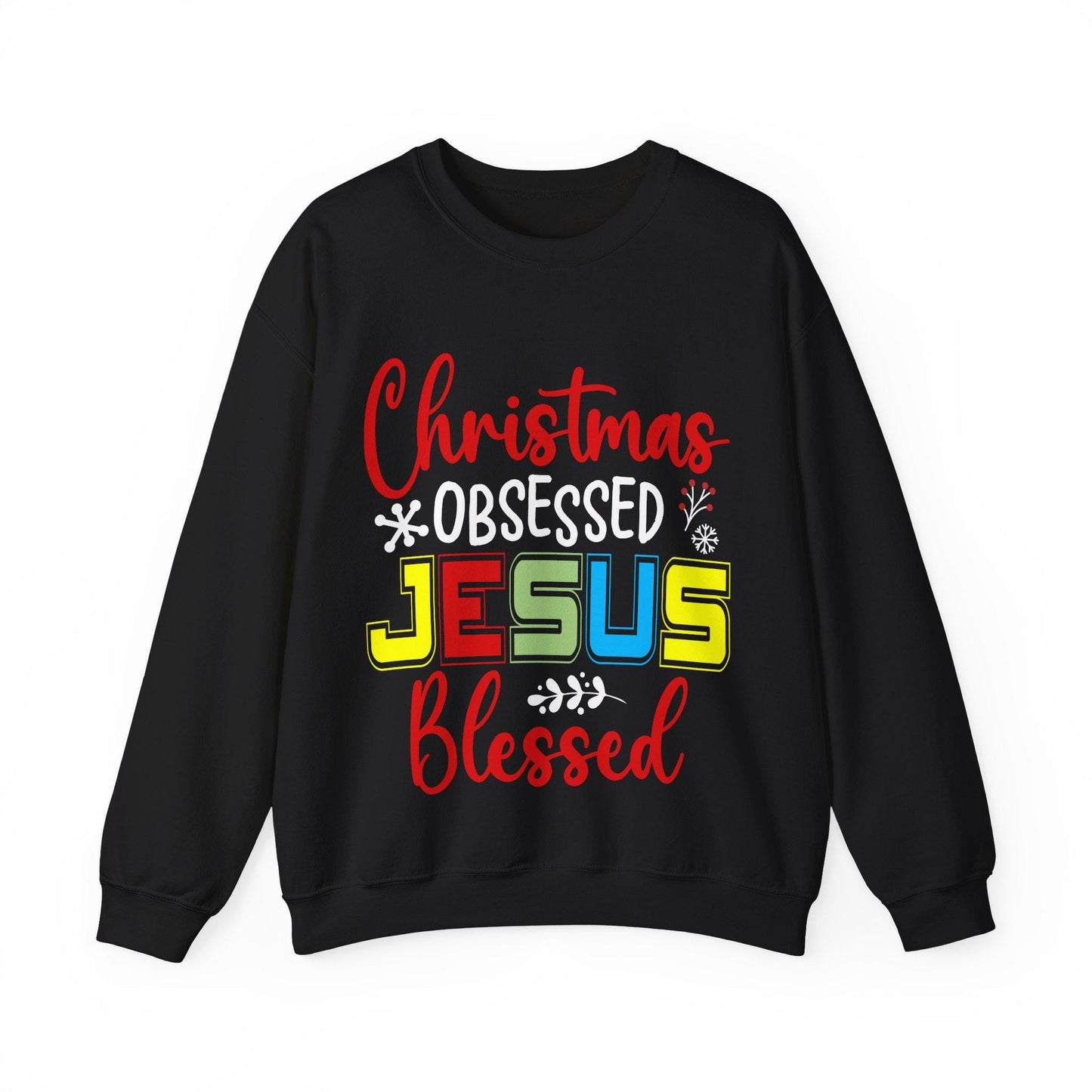 Festive Jesus-Inspired Green Crewneck Sweatshirt: Cozy Christmas Apparel for Spiritual Holiday Lovers