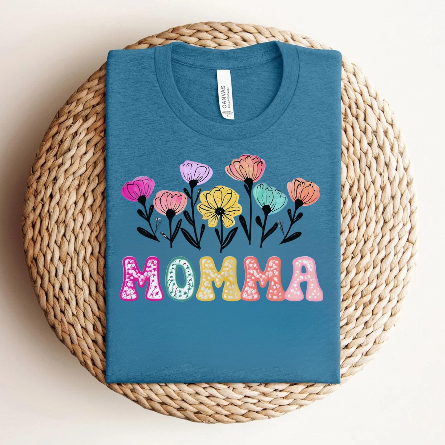 Floral Mom T-Shirt: Stylish Gift for Mother's Day, Family Gatherings, Casual Wear & Birthdays