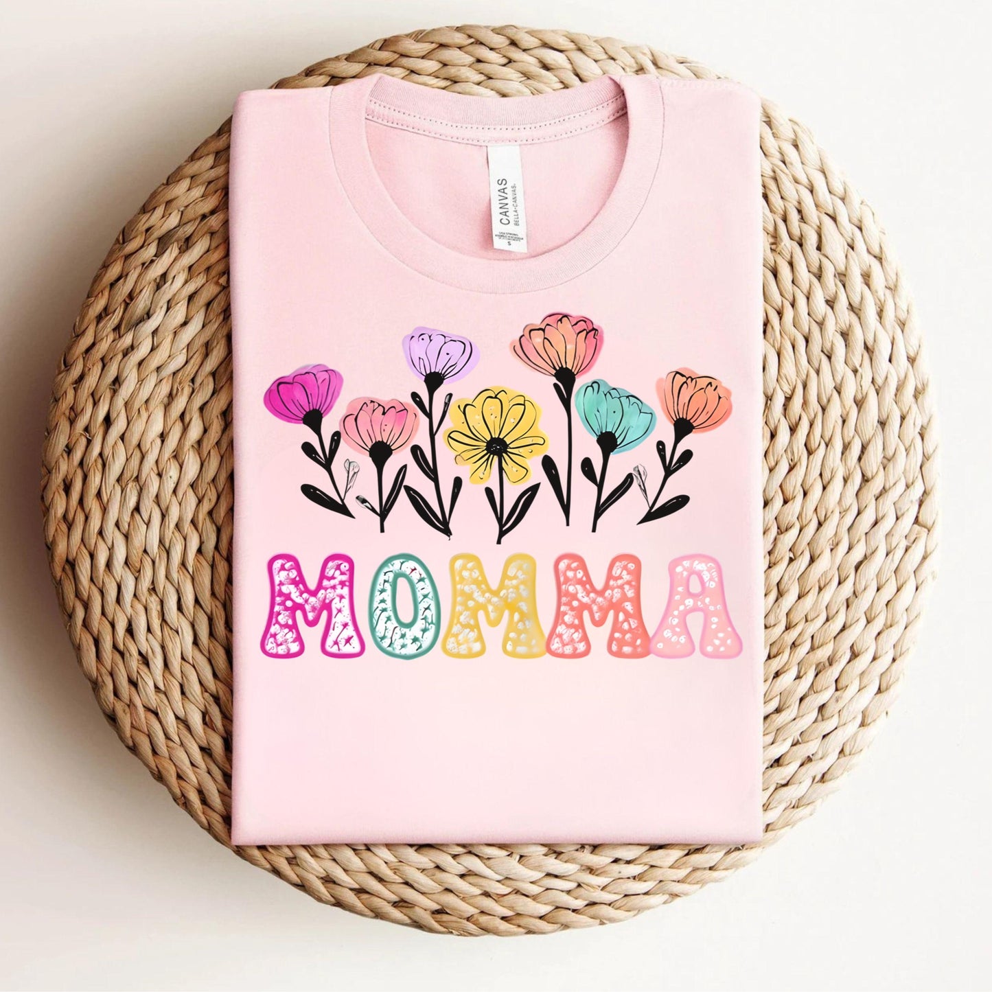 Floral Mom T-Shirt: Stylish Gift for Mother's Day, Family Gatherings, Casual Wear & Birthdays