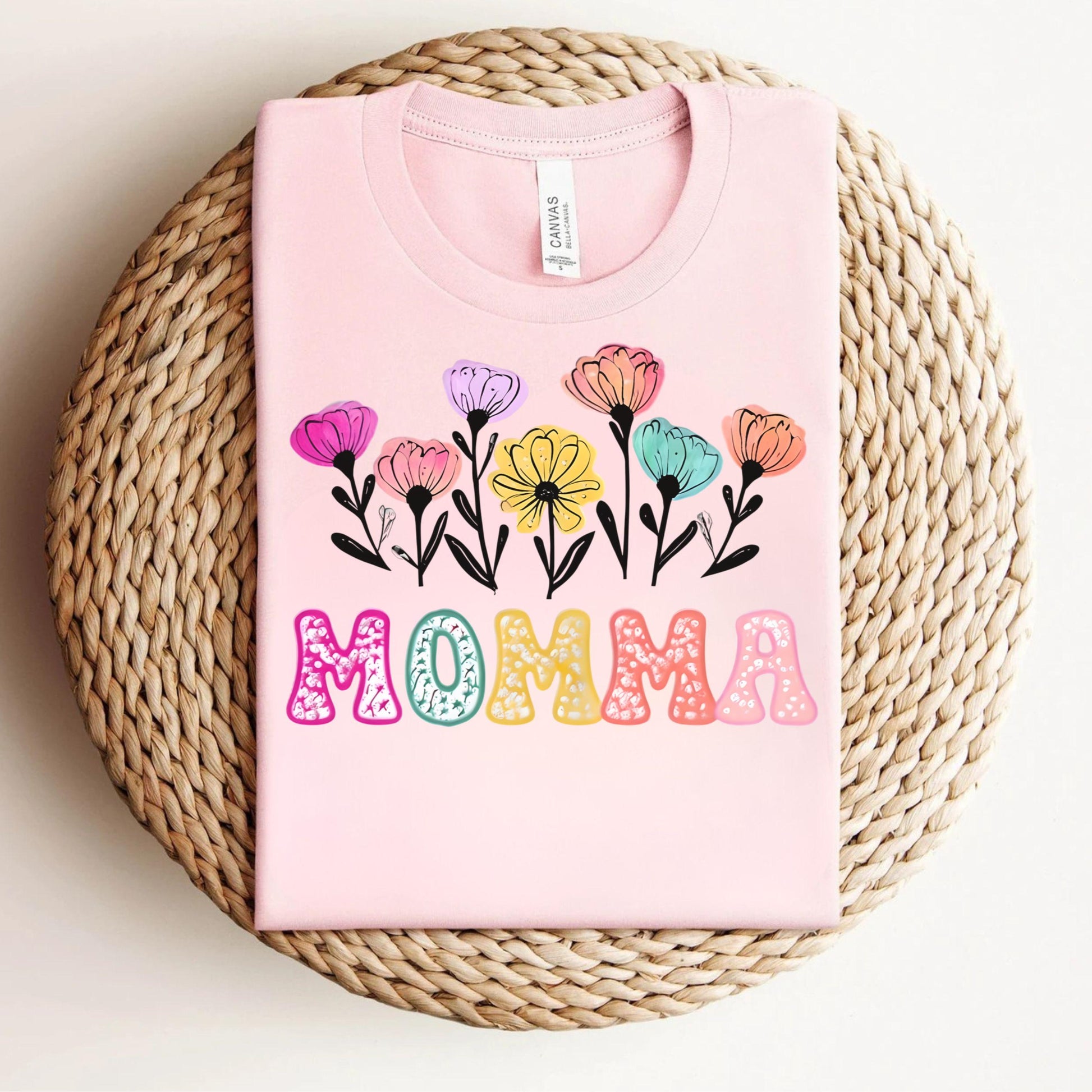 Floral Mom T-Shirt: Stylish Gift for Mother's Day, Family Gatherings, Casual Wear & Birthdays