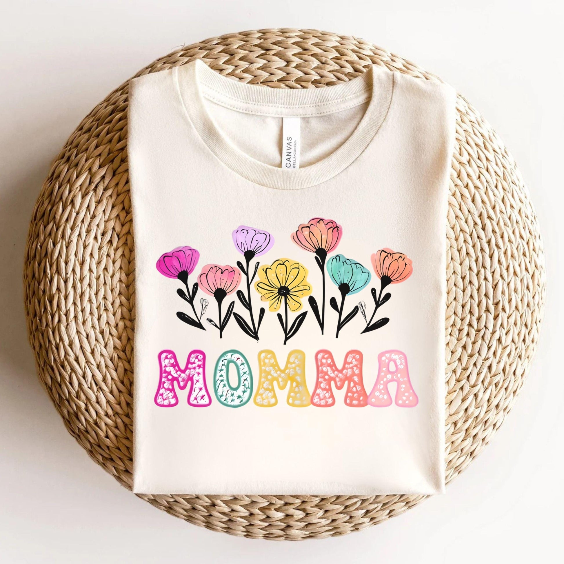 Floral Mom T-Shirt: Stylish Gift for Mother's Day, Family Gatherings, Casual Wear & Birthdays