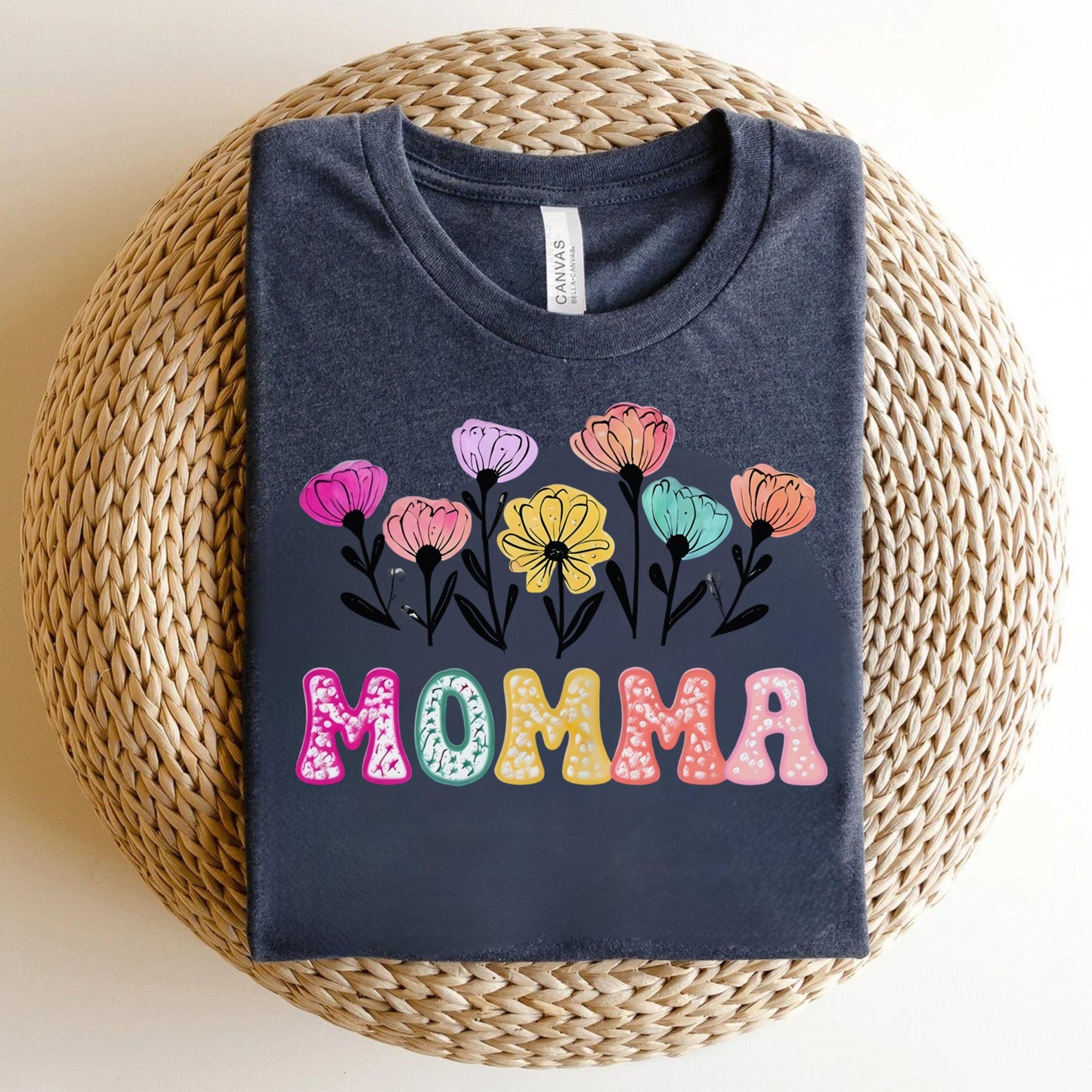Floral Mom T-Shirt: Stylish Gift for Mother's Day, Family Gatherings, Casual Wear & Birthdays