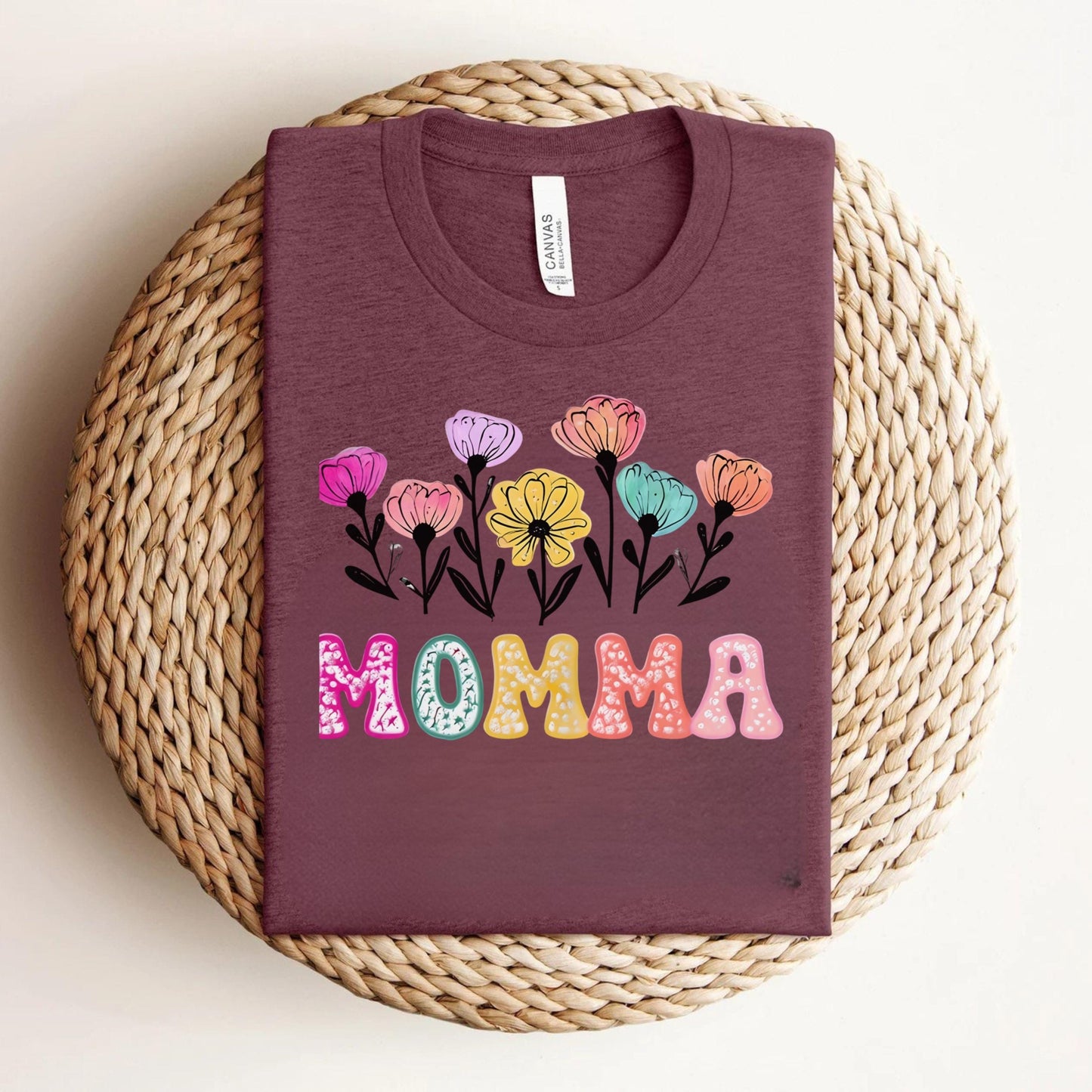 Floral Mom T-Shirt: Stylish Gift for Mother's Day, Family Gatherings, Casual Wear & Birthdays