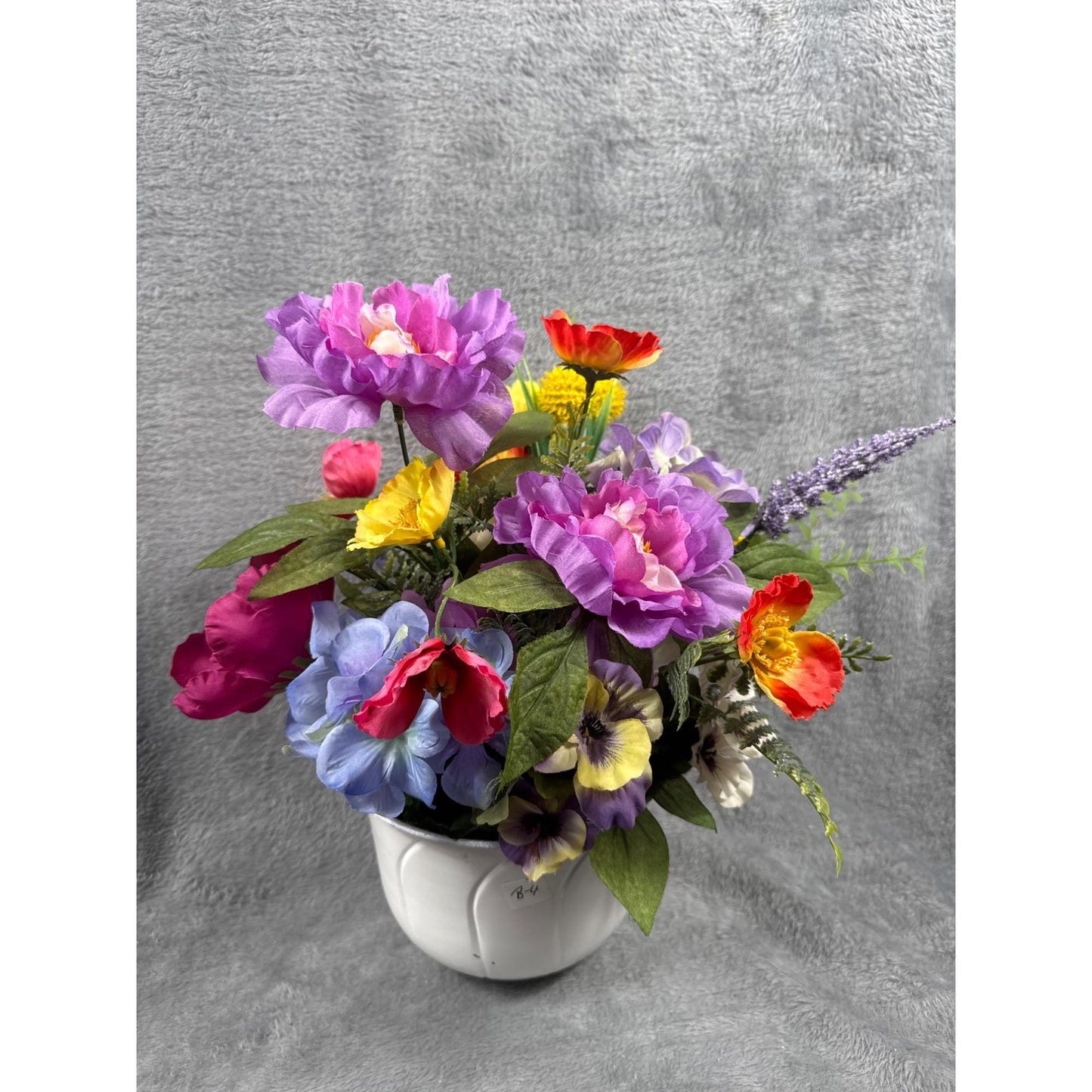 Floral Arrangement In White Vase/Pot Artificial Flowers