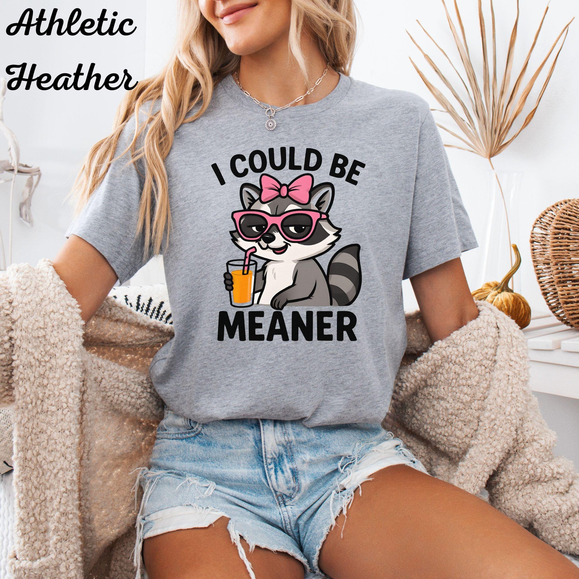 Cute Raccoon I Could Be Meaner Shirt, Funny Humor Shirt, Sarcastic Shirt, Funny Quote Shirt, Sarcasm Shirt, Trendy Shirt for Women