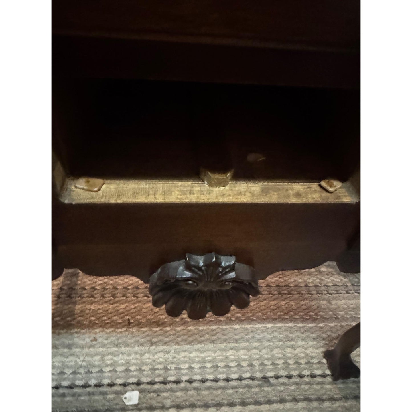 Mahogany Chippendale Lowboy Dresser Vintage Link Taylor Serpentine Chest Carved Leg Furniture Brass Hardware Dresser Traditional Antique