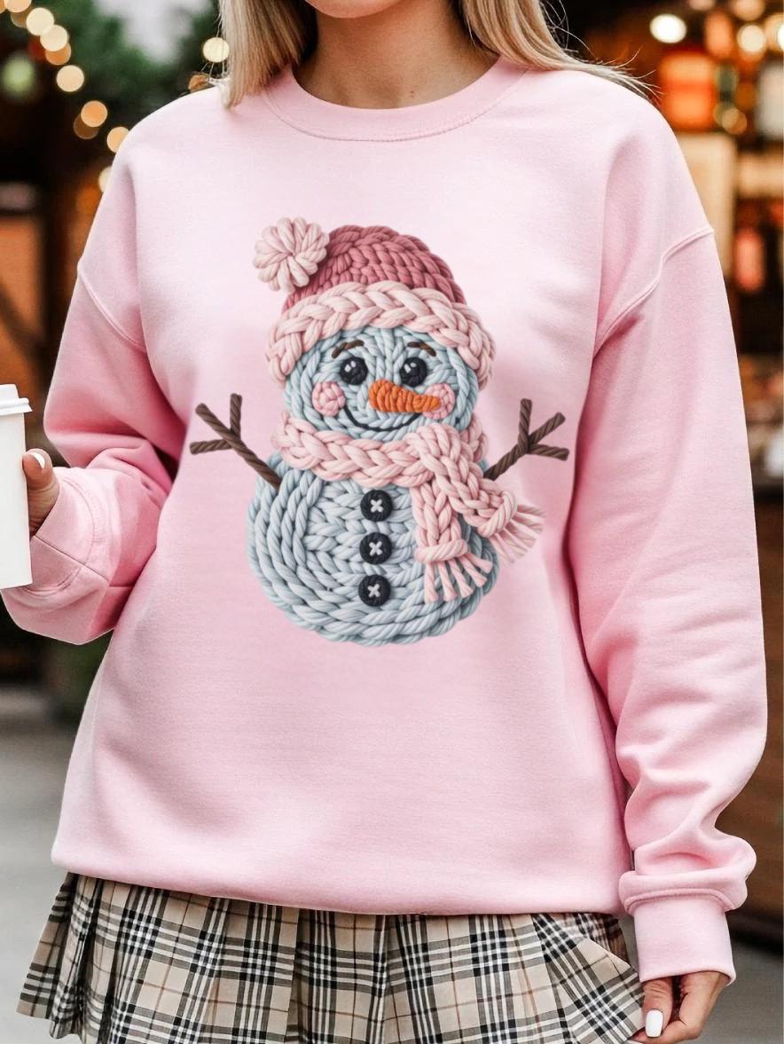 Winter Snowman Sweatshirt, Cozy Christmas Sweater, Cute Holiday Jumper, Unique Knit Design, Unisex Winter Apparel, Gift for Her