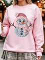 Winter Snowman Sweatshirt, Cozy Christmas Sweater, Cute Holiday Jumper, Unique Knit Design, Unisex Winter Apparel, Gift for Her