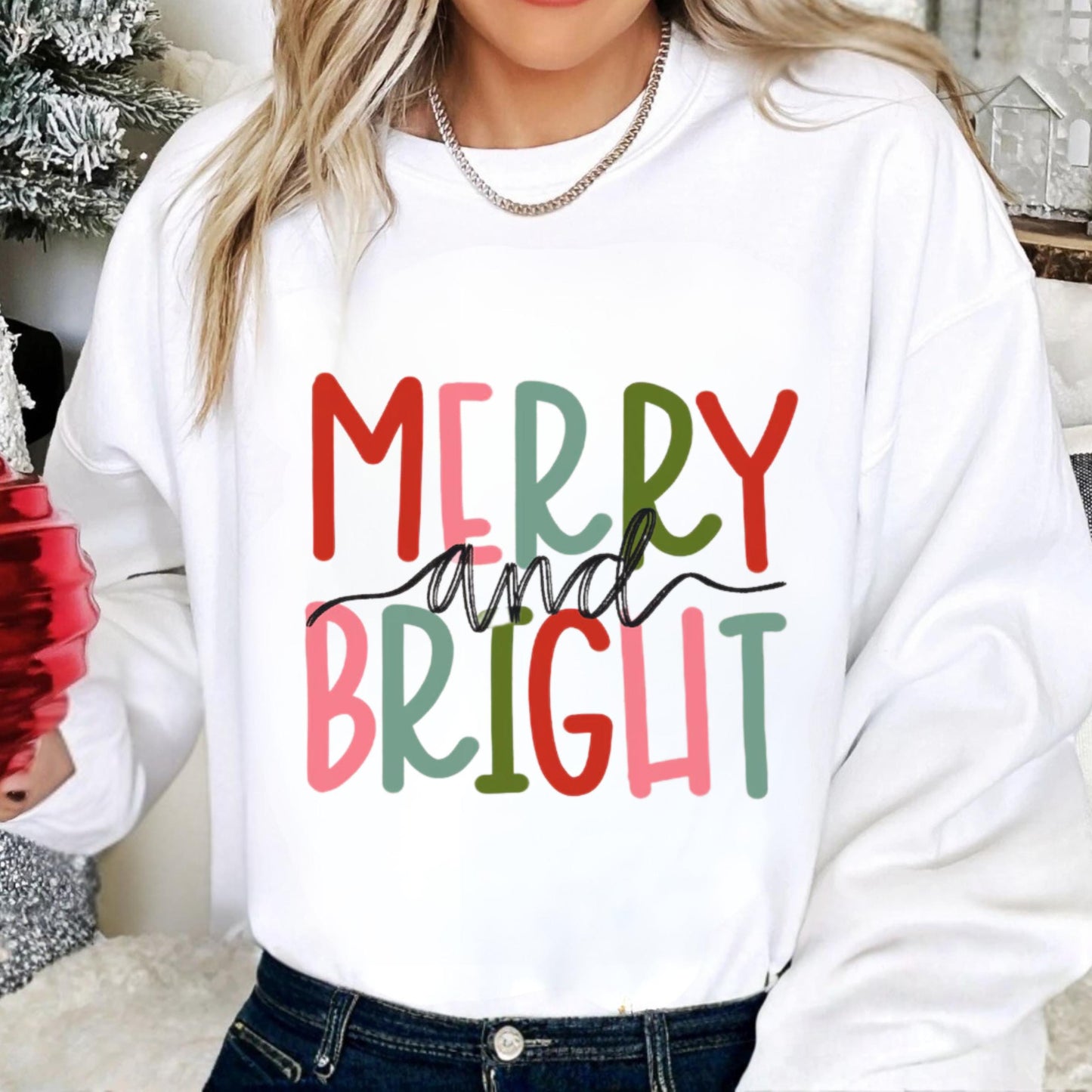 Christmas Sweatshirt, Holiday Crewneck, Unisex Winter Sweater, Cozy Seasonal Top, Festive Apparel, Merry Design, Gift for Him or Her