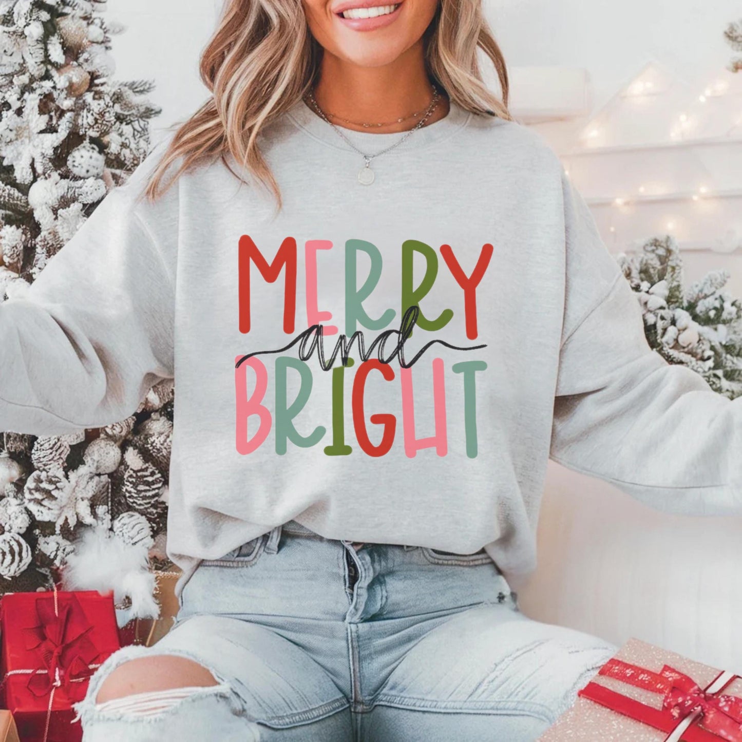 Christmas Sweatshirt, Holiday Crewneck, Unisex Winter Sweater, Cozy Seasonal Top, Festive Apparel, Merry Design, Gift for Him or Her