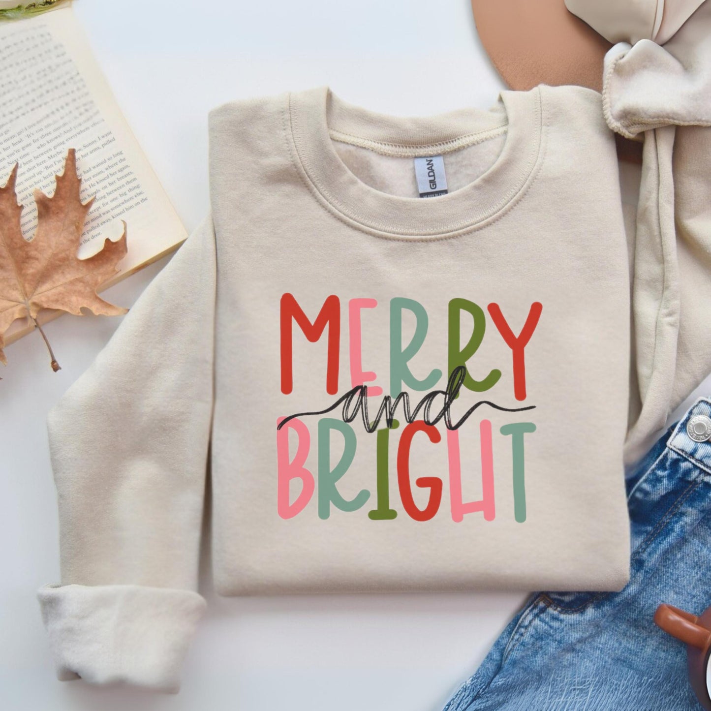 Christmas Sweatshirt, Holiday Crewneck, Unisex Winter Sweater, Cozy Seasonal Top, Festive Apparel, Merry Design, Gift for Him or Her