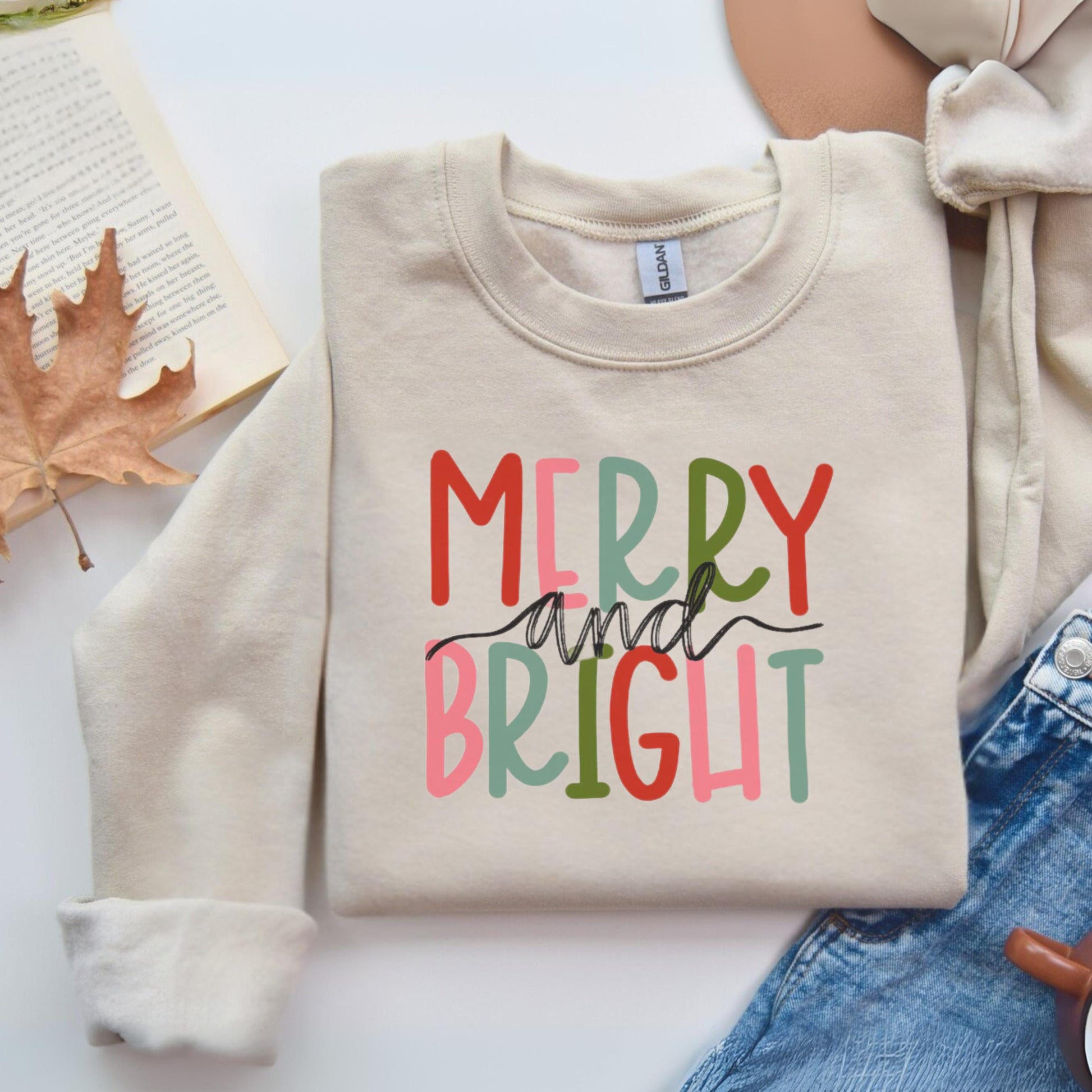 Christmas Sweatshirt, Holiday Crewneck, Unisex Winter Sweater, Cozy Seasonal Top, Festive Apparel, Merry Design, Gift for Him or Her
