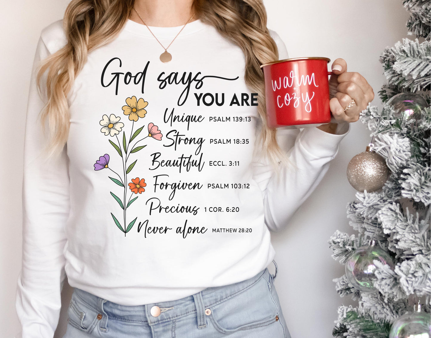 Floral Scripture Sweatshirt, Bible Verse Crewneck, Inspirational Faith Sweater, Unique Christian Gift, Religious Apparel, Cozy Christian Wea