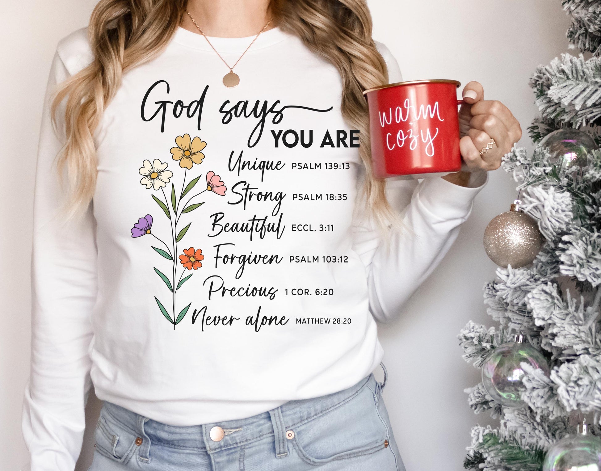 Floral Scripture Sweatshirt, Bible Verse Crewneck, Inspirational Faith Sweater, Unique Christian Gift, Religious Apparel, Cozy Christian Wea