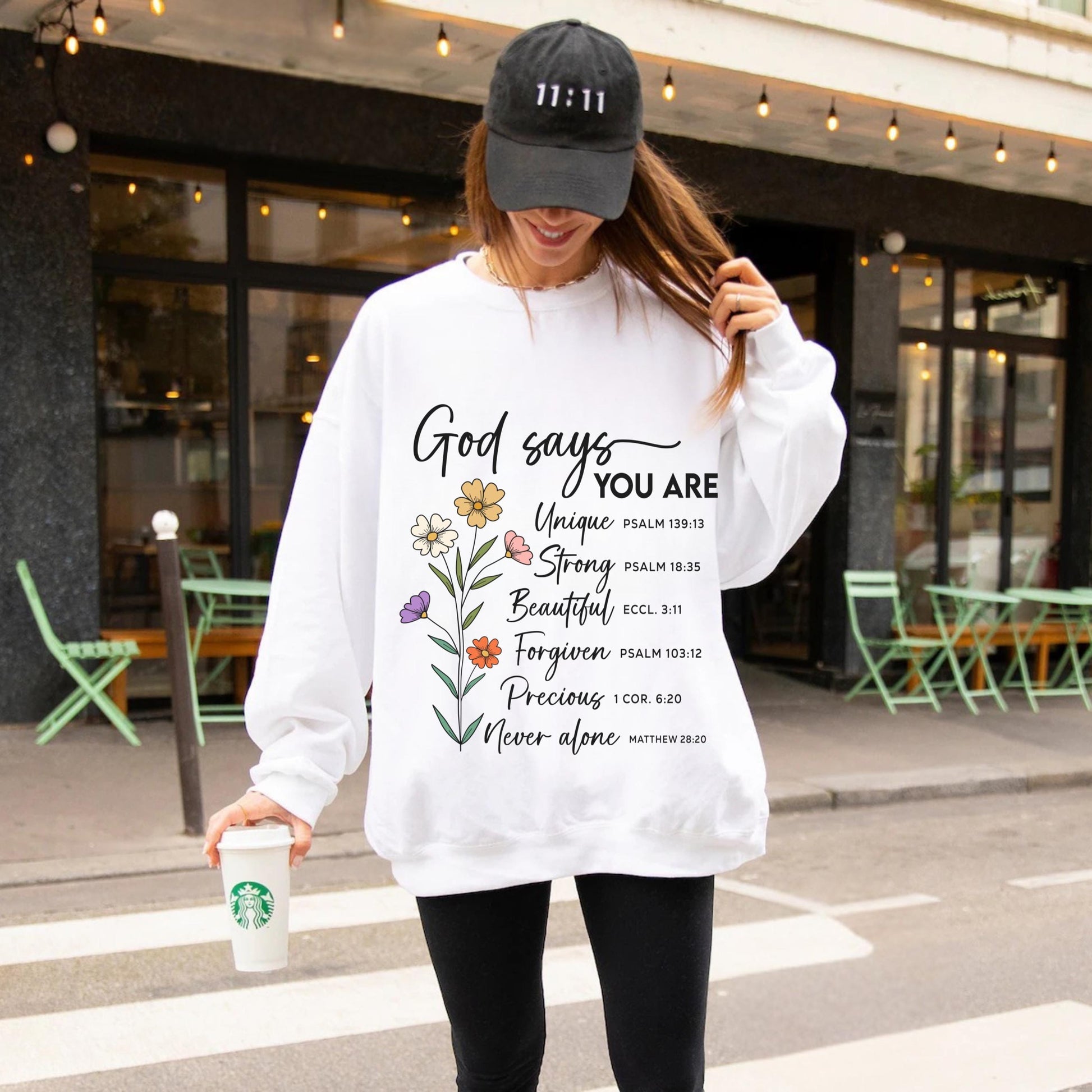 Floral Scripture Sweatshirt, Bible Verse Crewneck, Inspirational Faith Sweater, Unique Christian Gift, Religious Apparel, Cozy Christian Wea