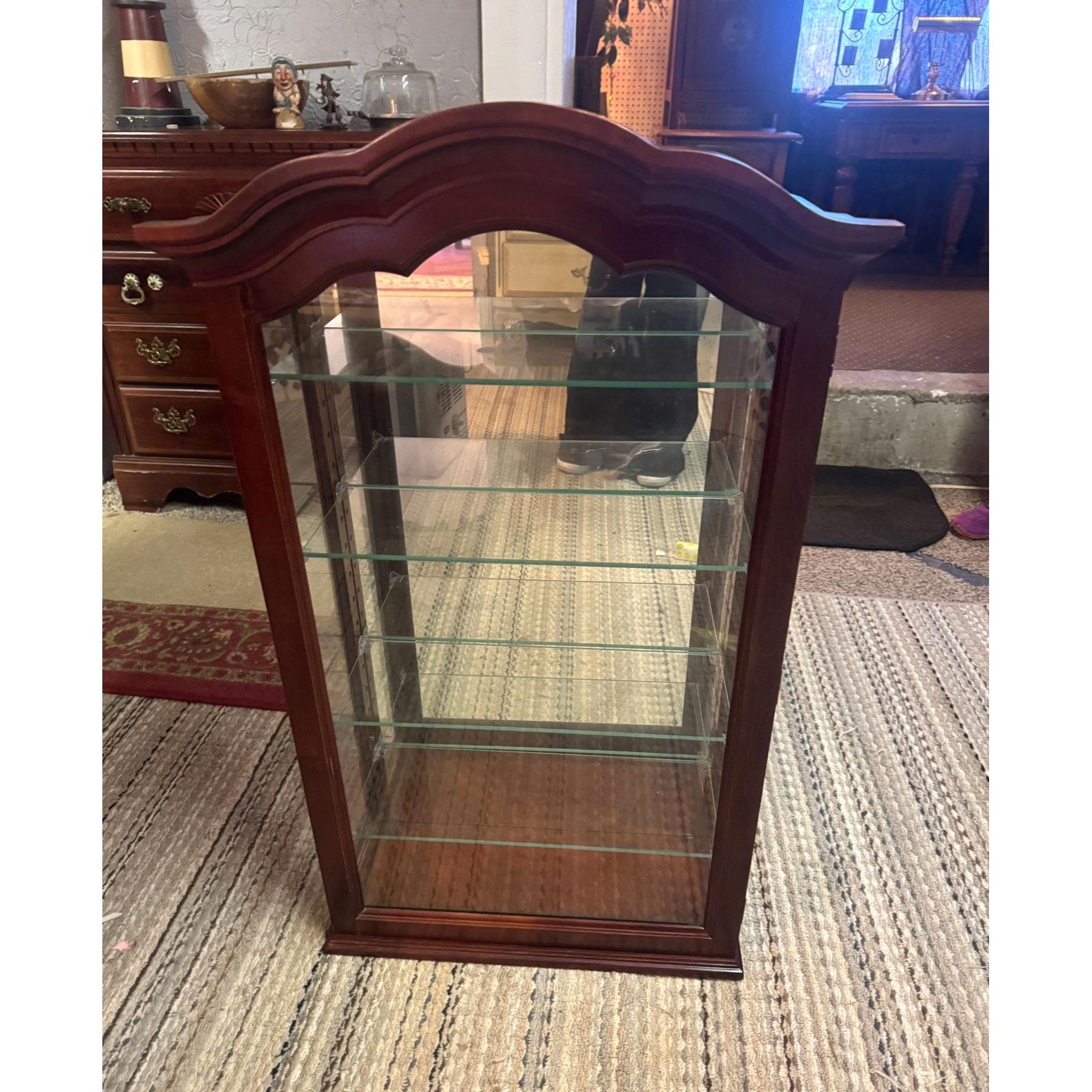 Link Taylor Mahogany Chippendale Style Lowboy Table Nightstand Claw and Ball Feet, Cabriole Legs Includes Howard Miller Mirror