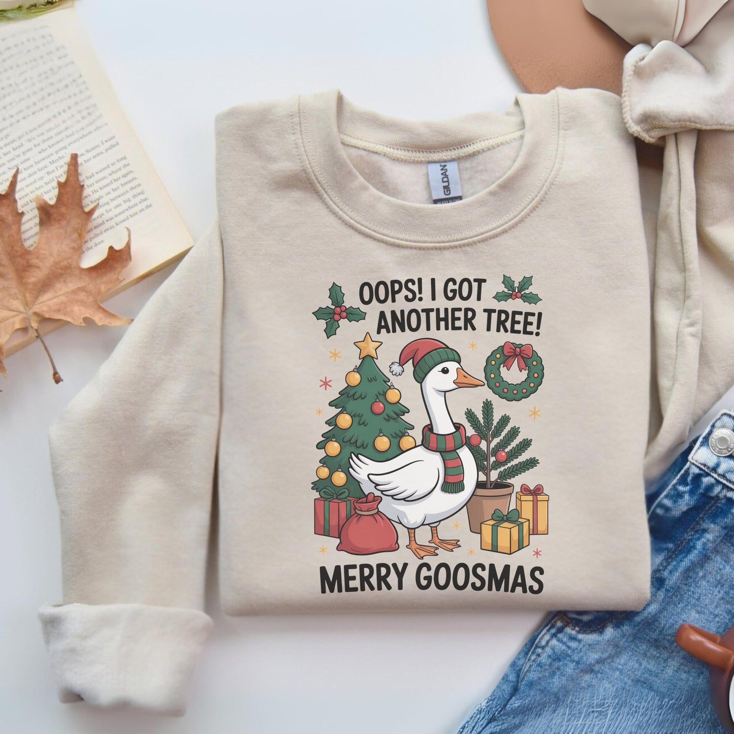 Funny Christmas Goose Sweatshirt - Holiday Goosemas Sweater | Christmas Humor Apparel, Unisex Xmas Jumper & Unique Goose Lover Gift