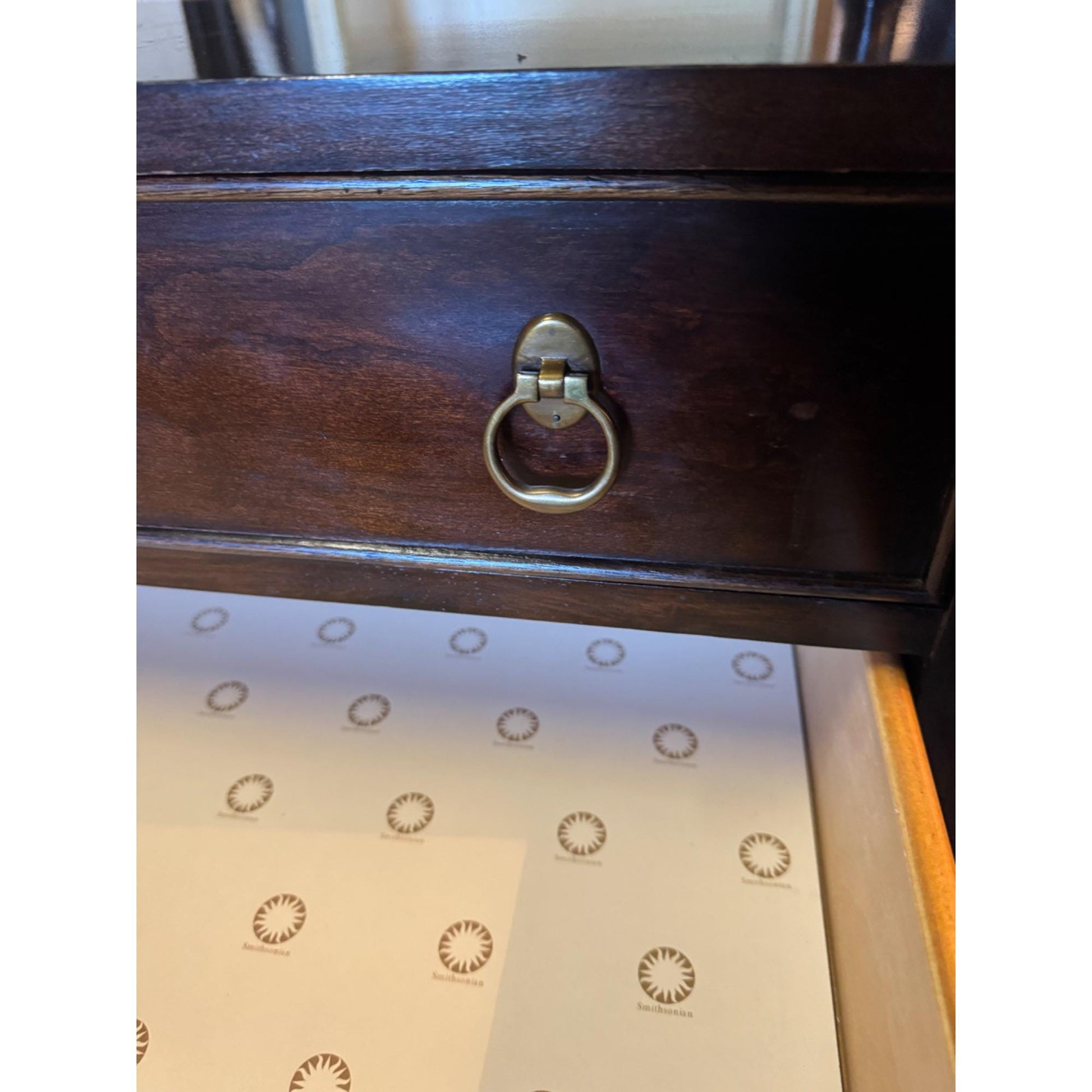 Bernhardt Bar Cart Side Table, Smithsonian Collection Nightstand, Vintage Tea Server Cart, Two Tier Table with Drawers, Brass Caster Wheels