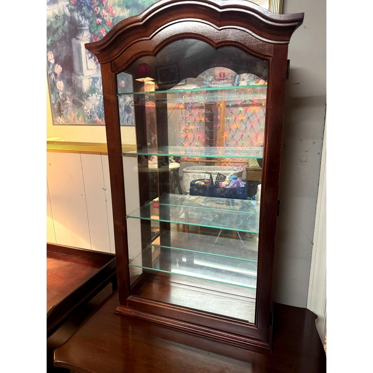 Link Taylor Mahogany Chippendale Style Lowboy Table Nightstand Claw and Ball Feet, Cabriole Legs Includes Howard Miller Mirror