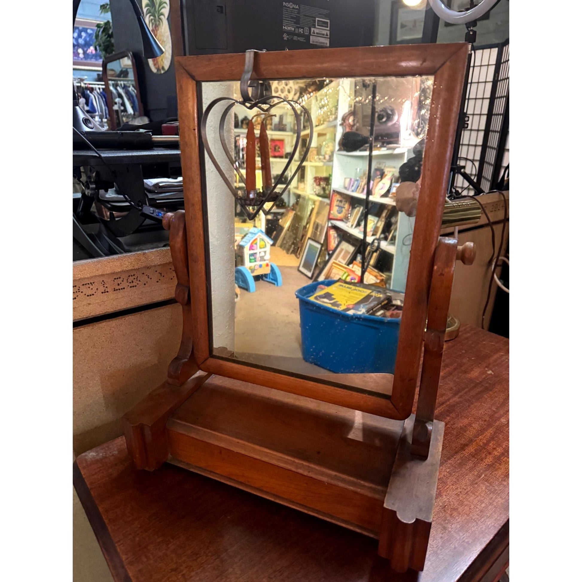 Antique Victorian Mahogany Swing Dressing Mirror, 1860s