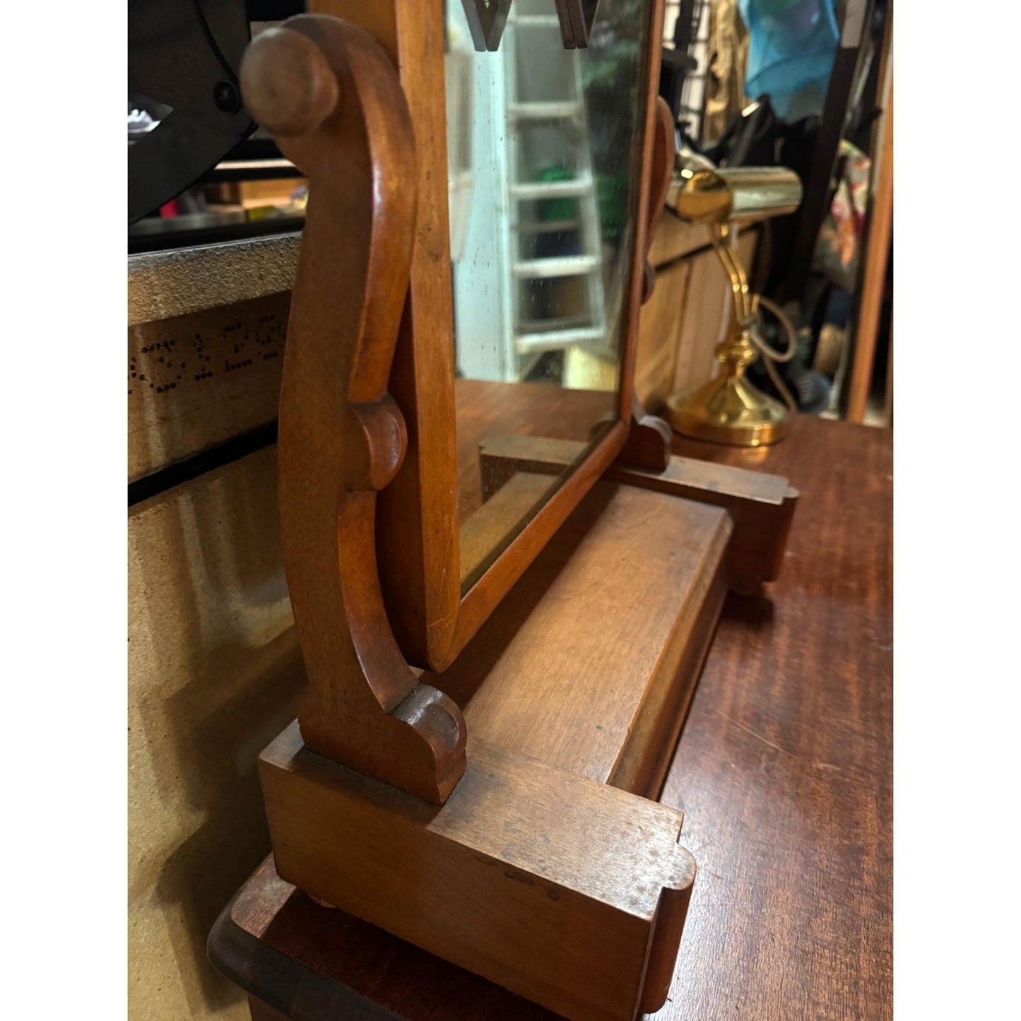 Antique Victorian Mahogany Swing Dressing Mirror, 1860s