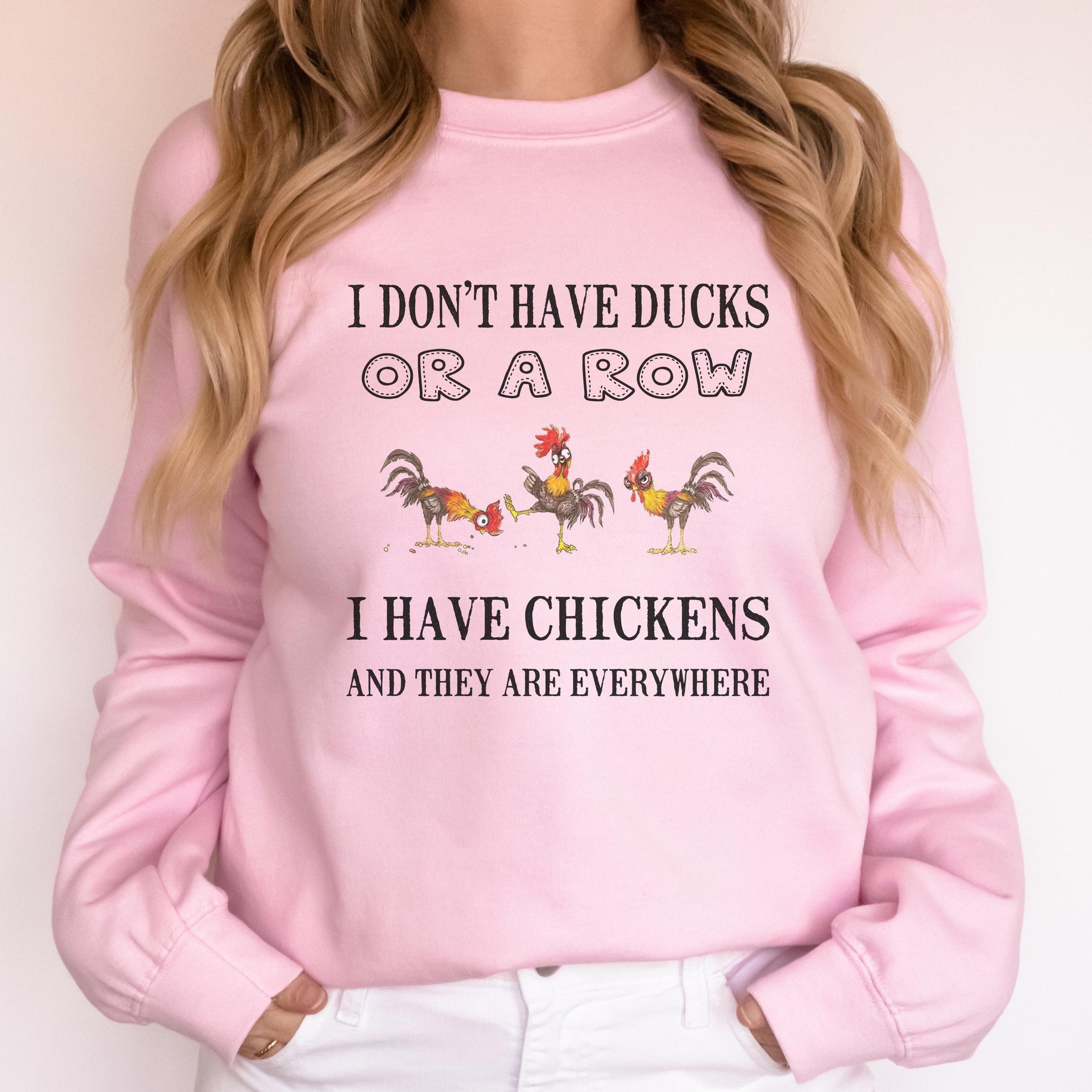 Funny Chicken Sweatshirt, Farmhouse Pullover, Cozy Animal Print Top, Humor Gift for Farmers, Unisex Crewneck Sweater, Unique Chicken Lover A