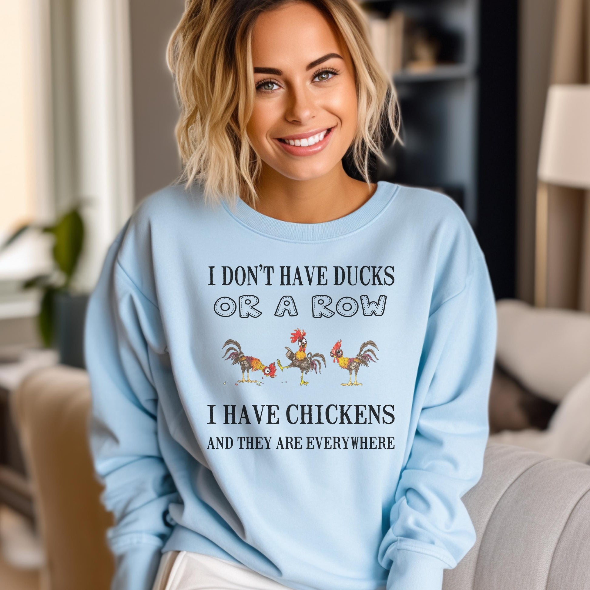 Funny Chicken Sweatshirt, Farmhouse Pullover, Cozy Animal Print Top, Humor Gift for Farmers, Unisex Crewneck Sweater, Unique Chicken Lover A