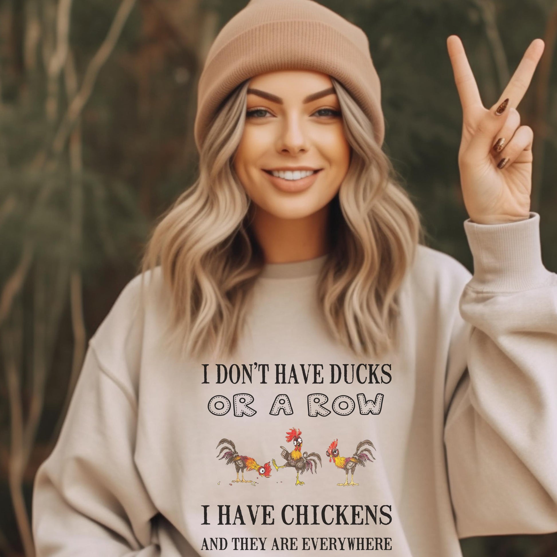 Funny Chicken Sweatshirt, Farmhouse Pullover, Cozy Animal Print Top, Humor Gift for Farmers, Unisex Crewneck Sweater, Unique Chicken Lover A