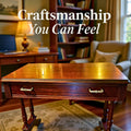 Antique Mahogany Writing Desk With Clawfoot Legs & Brass Handles - Elegant Vintage Furniture