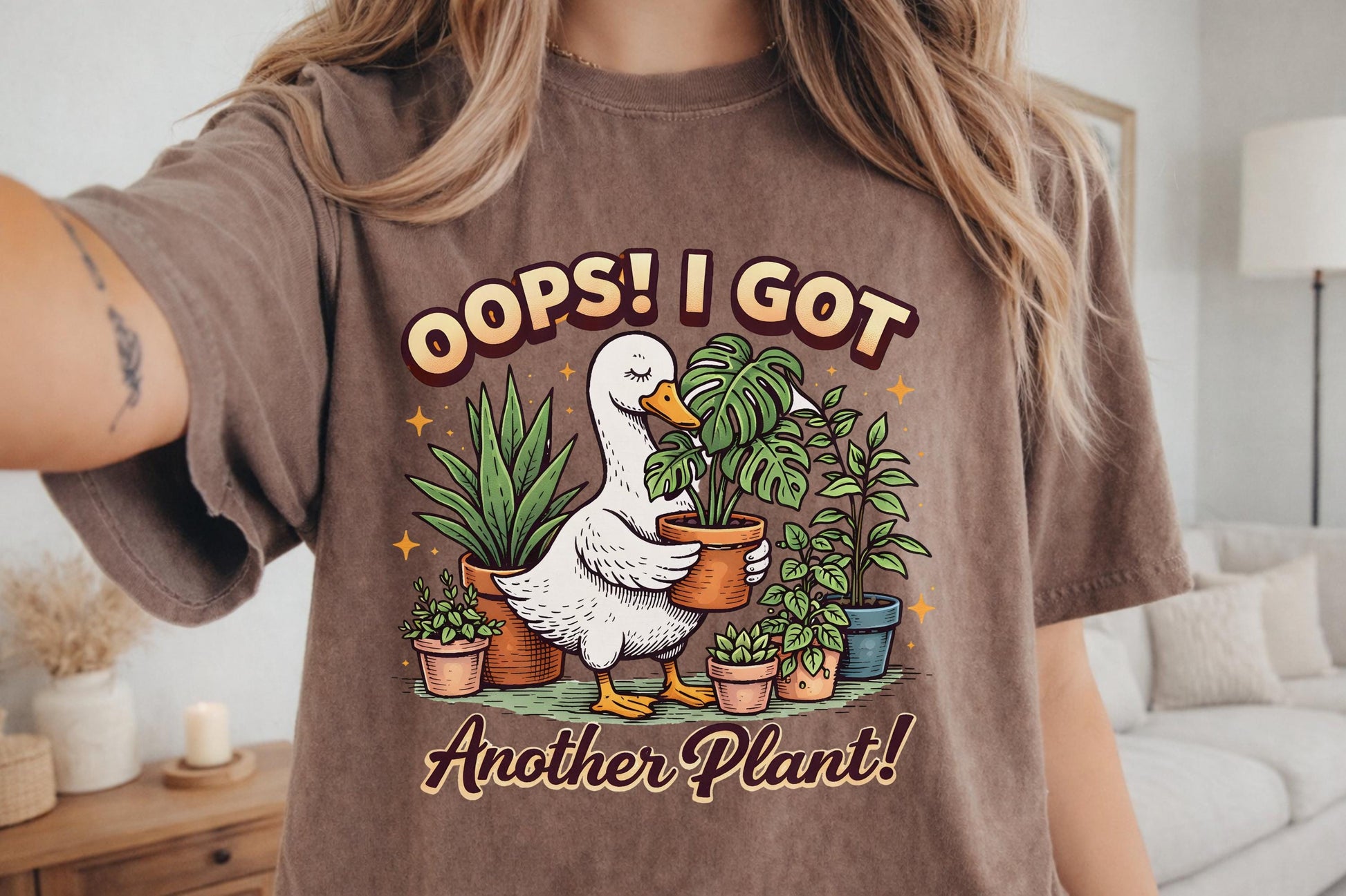 Comfort Colors® Oops I Got Another Plant Shirt, Plant Mom Shirt Funny Plant Lover Tee, Gardening Shirt, Duck Plant Shirt, Botanical Gift