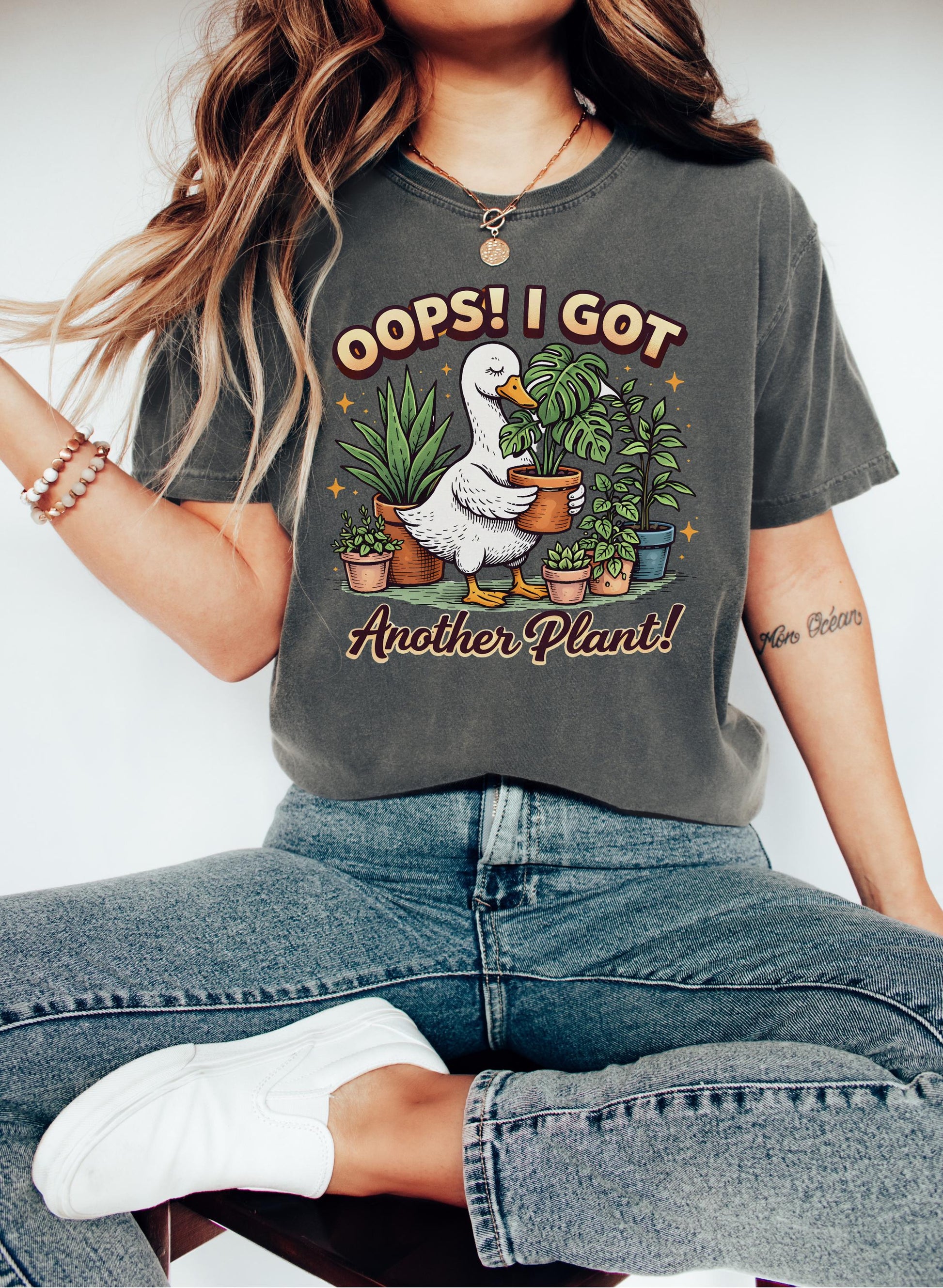 Comfort Colors® Oops I Got Another Plant Shirt, Plant Mom Shirt Funny Plant Lover Tee, Gardening Shirt, Duck Plant Shirt, Botanical Gift