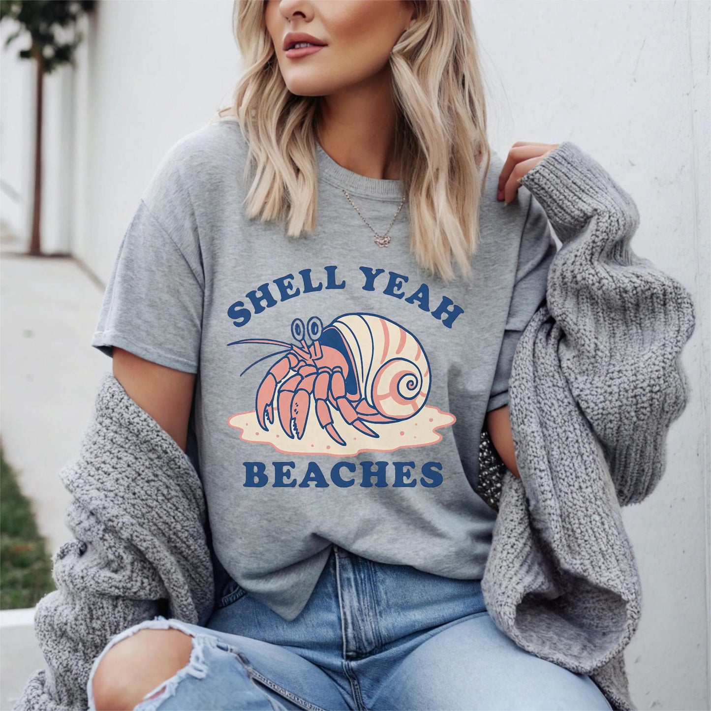 Shell Yeah Beaches T-Shirt – Funny Beach Graphic Tee, Summer Vacation Shirt, Coastal Vibes Apparel