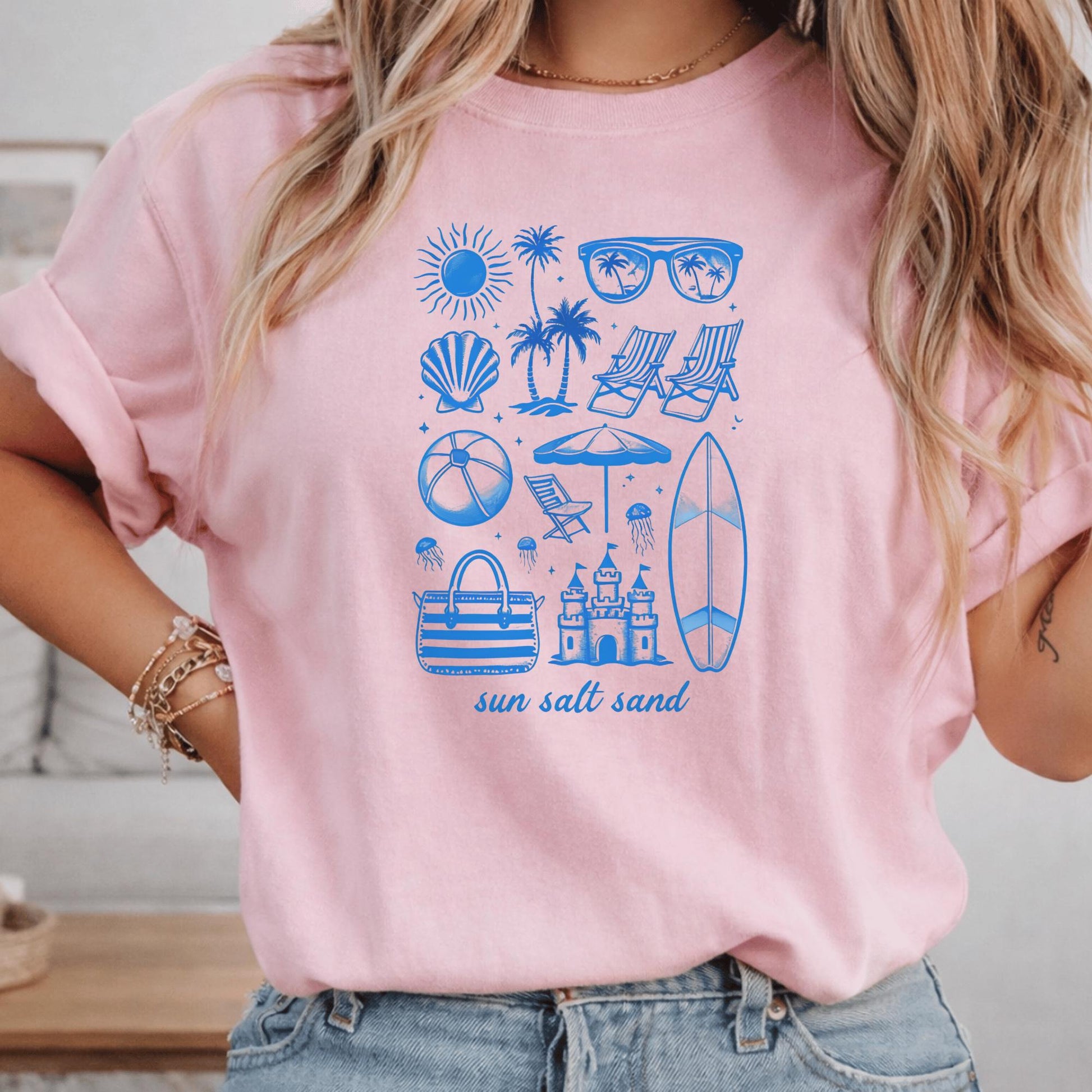 Beach Vibes Graphic Tee, Comfort Colors Shirt, Summer Beach Theme, Surf Sand Sun, Coastal Vacation, Beach Lover Gift, Relaxed Fit