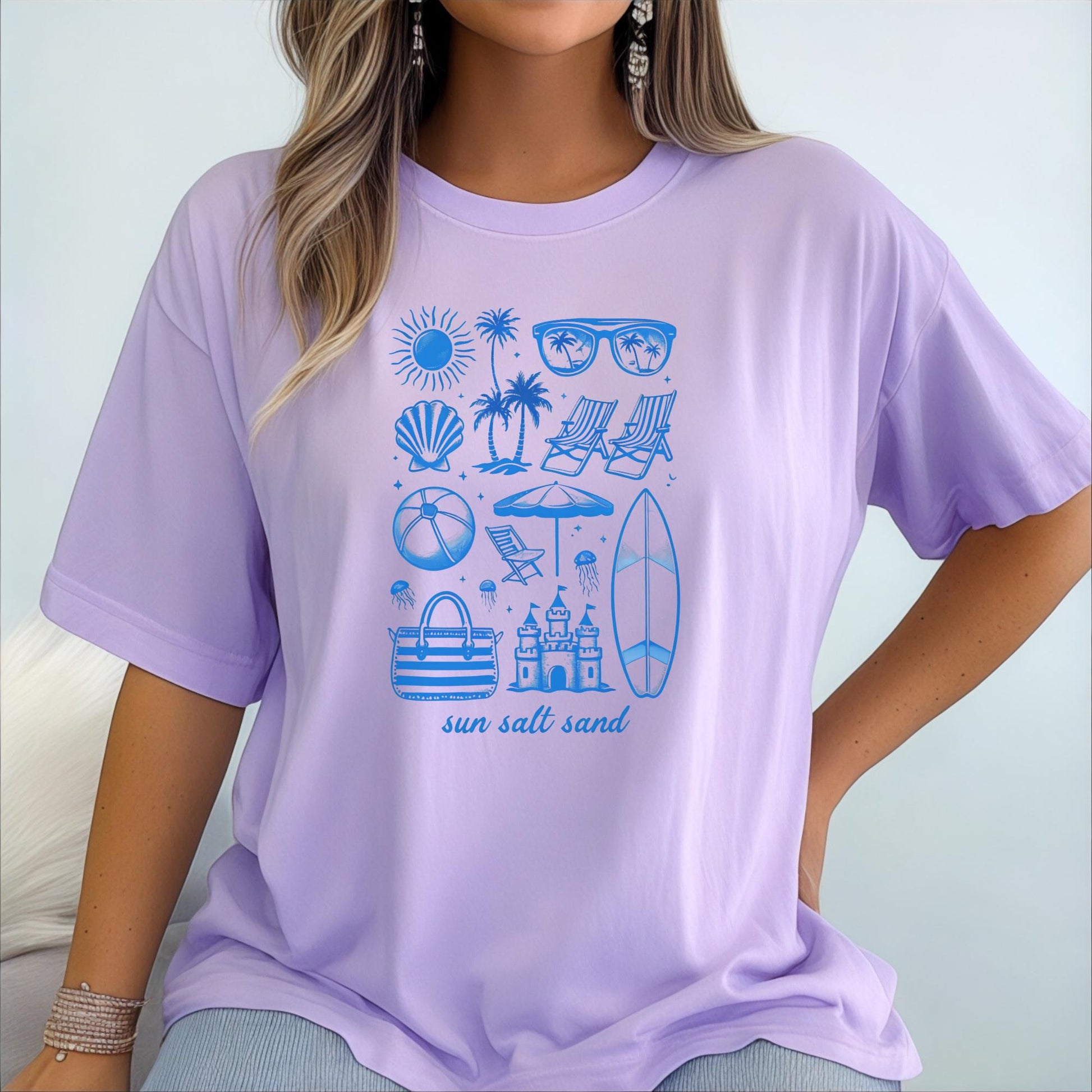 Beach Vibes Graphic Tee, Comfort Colors Shirt, Summer Beach Theme, Surf Sand Sun, Coastal Vacation, Beach Lover Gift, Relaxed Fit
