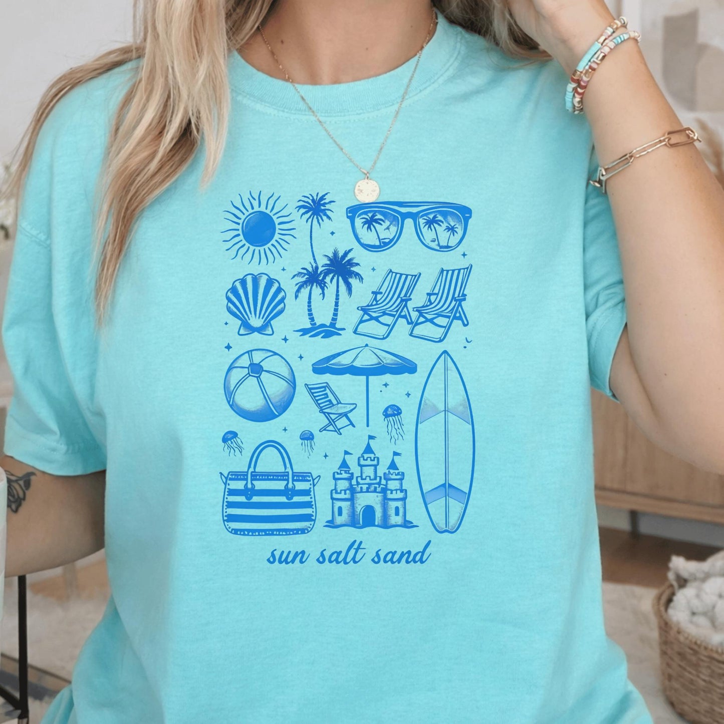 Beach Vibes Graphic Tee, Comfort Colors Shirt, Summer Beach Theme, Surf Sand Sun, Coastal Vacation, Beach Lover Gift, Relaxed Fit