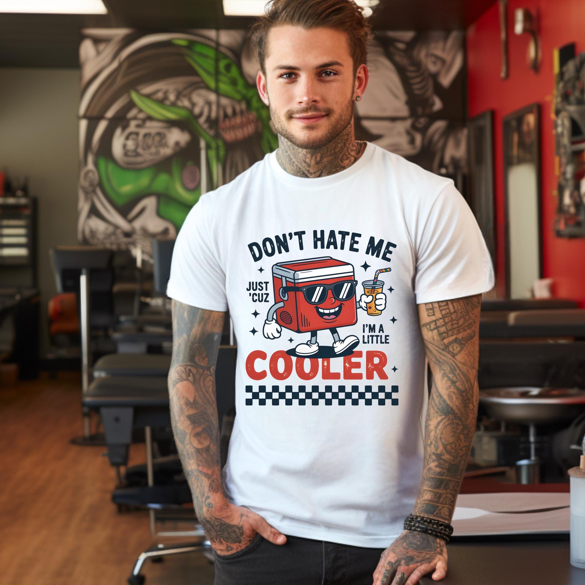 Funny Graphic T-Shirt, Don't Hate Me Because I'm cooler Shirt, Beach Vacation Tee, Summer Pun Shirt, Gift for Beach Lovers, Casual Holiday O