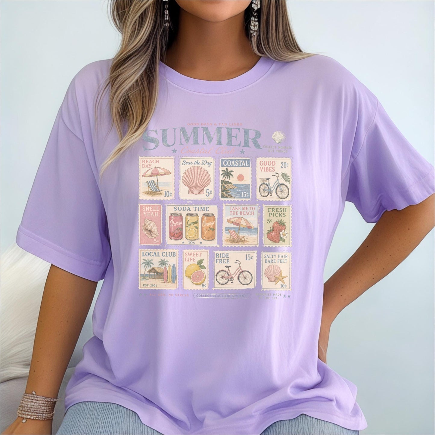 Vintage Summer Graphic Tee, Coastal Club Retro T-shirt, Beach Day Custom Unisex Shirt, Perfect for Seaside Lovers