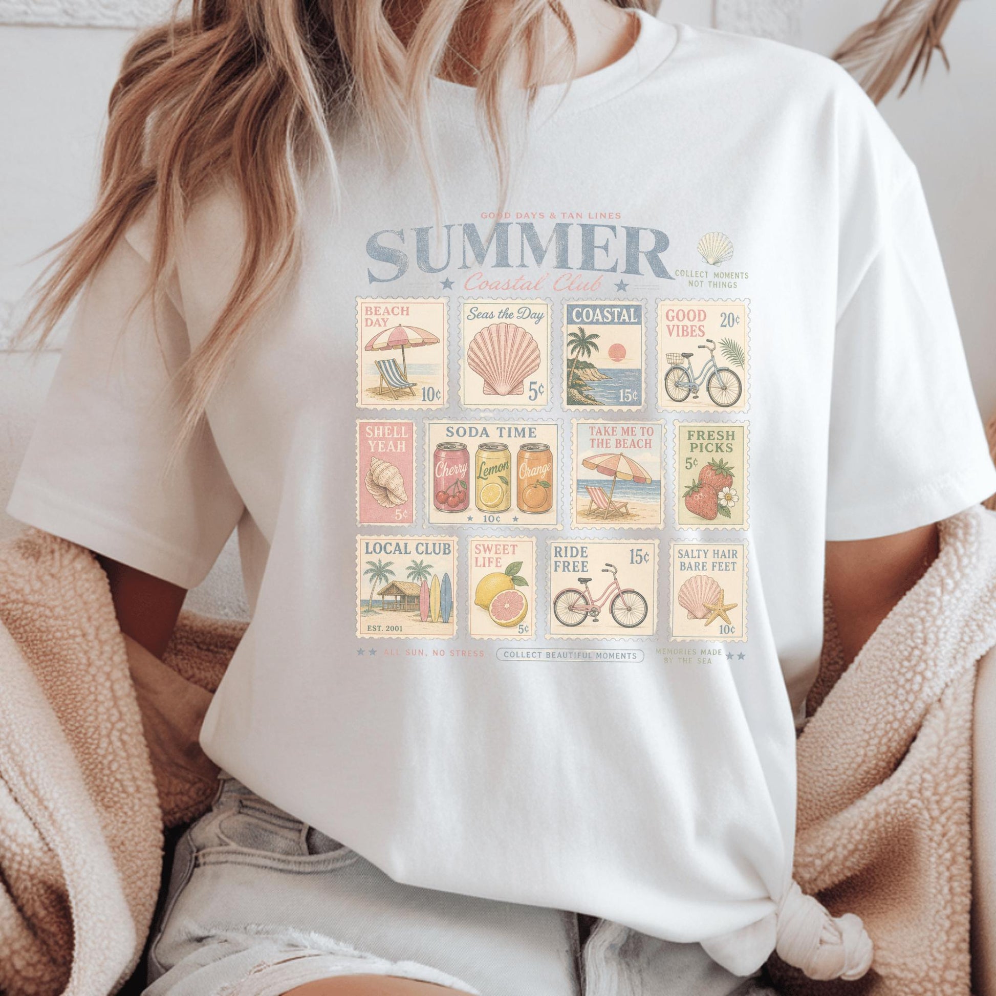 Vintage Summer Graphic Tee, Coastal Club Retro T-shirt, Beach Day Custom Unisex Shirt, Perfect for Seaside Lovers