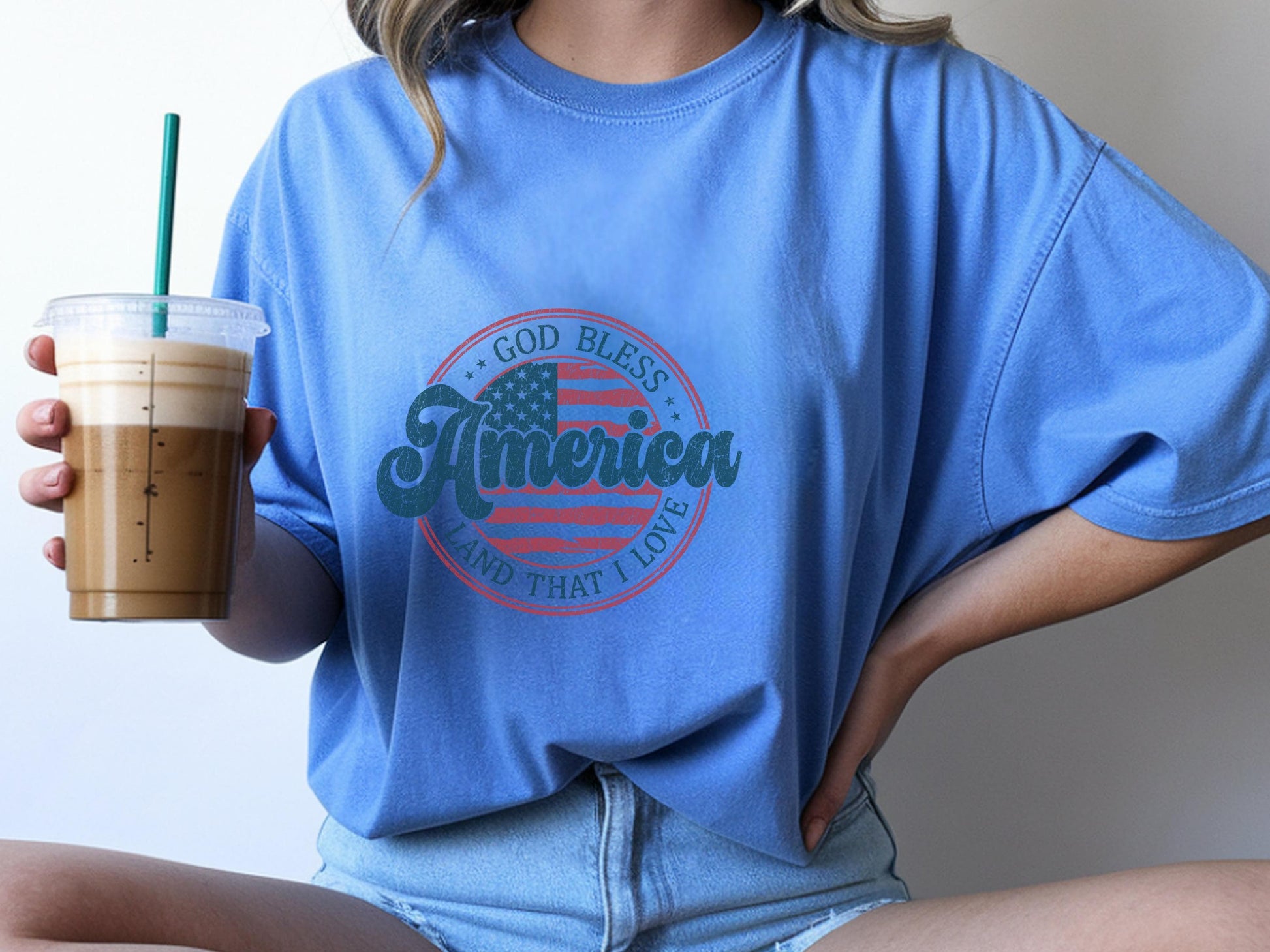 Patriotic God Bless America Shirt, USA Flag Graphic Tee, American Pride T-Shirt, Independence Day Apparel, Gift for Veterans