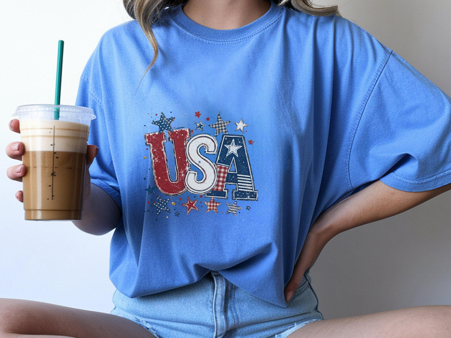 USA Patriotic T-shirt, Vintage Stars & Stripes Tee, Independence Day Clothing, Retro American Pride Shirt, Red White Blue Apparel