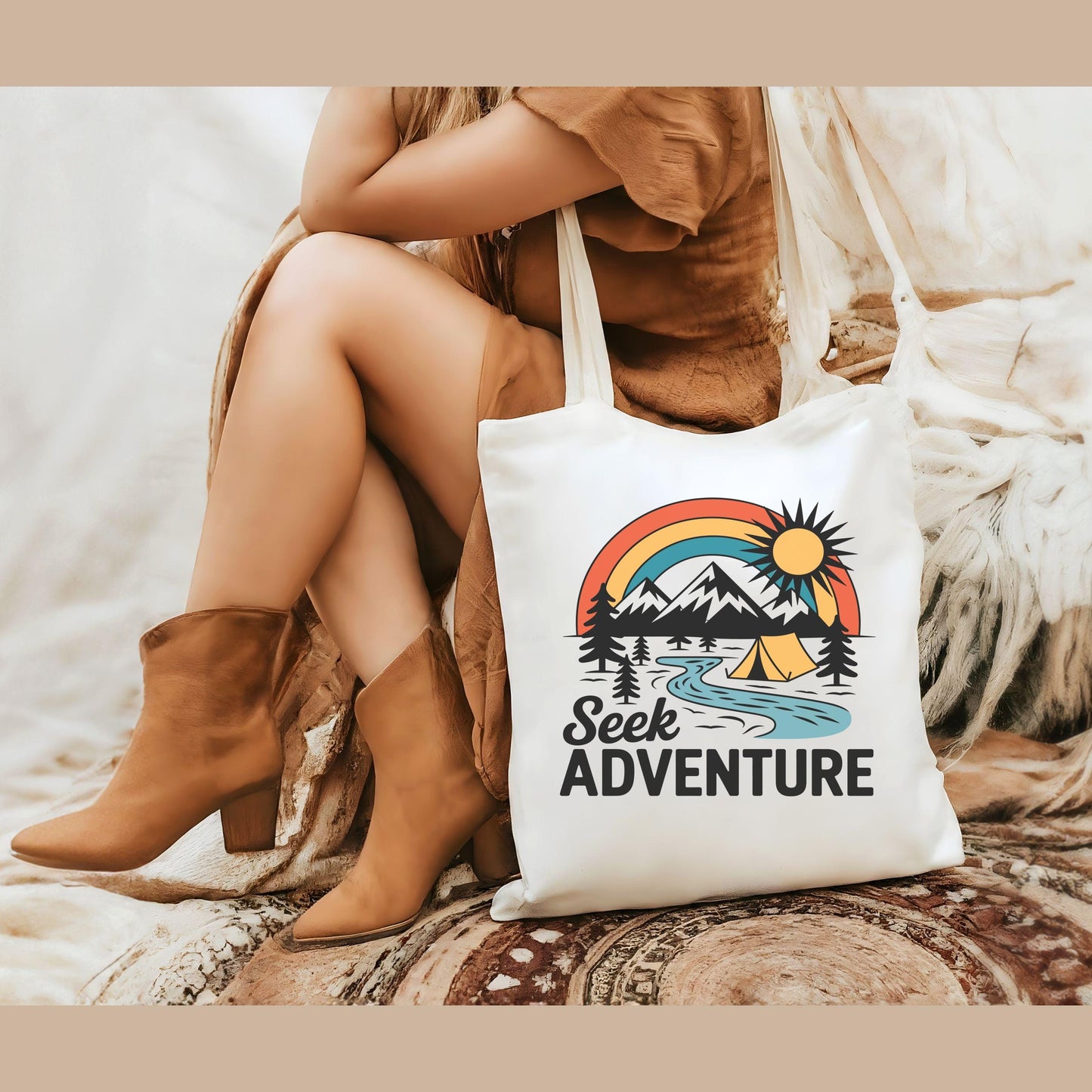 Camping Tank Top, Seek Adventure Shirt, Hiking Gift, Women’s Sleeveless Tee, T-Shirt or Sweatshirt Option, Camping Mug, Tote Bag