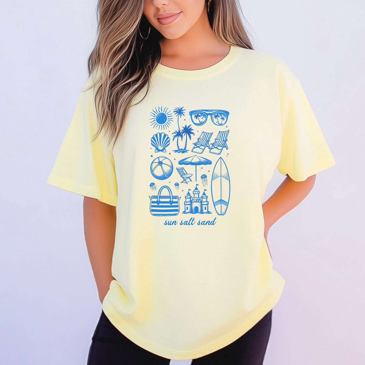 Beach Vibes Graphic Tee, Comfort Colors Shirt, Summer Beach Theme, Surf Sand Sun, Coastal Vacation, Beach Lover Gift, Relaxed Fit