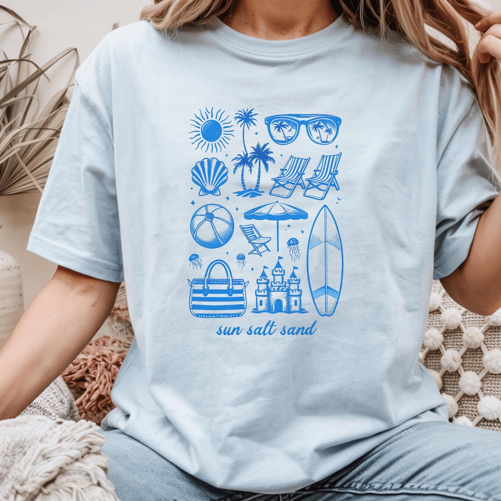 Beach Vibes Graphic Tee, Comfort Colors Shirt, Summer Beach Theme, Surf Sand Sun, Coastal Vacation, Beach Lover Gift, Relaxed Fit