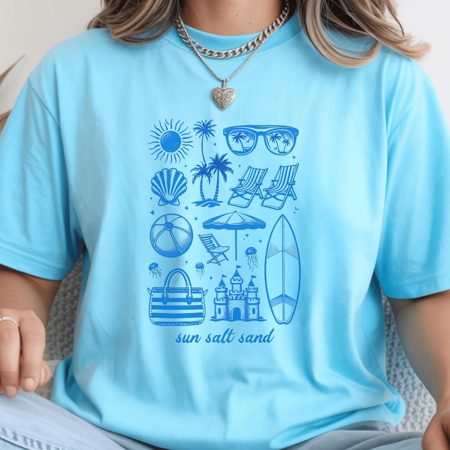 Beach Vibes Graphic Tee, Comfort Colors Shirt, Summer Beach Theme, Surf Sand Sun, Coastal Vacation, Beach Lover Gift, Relaxed Fit