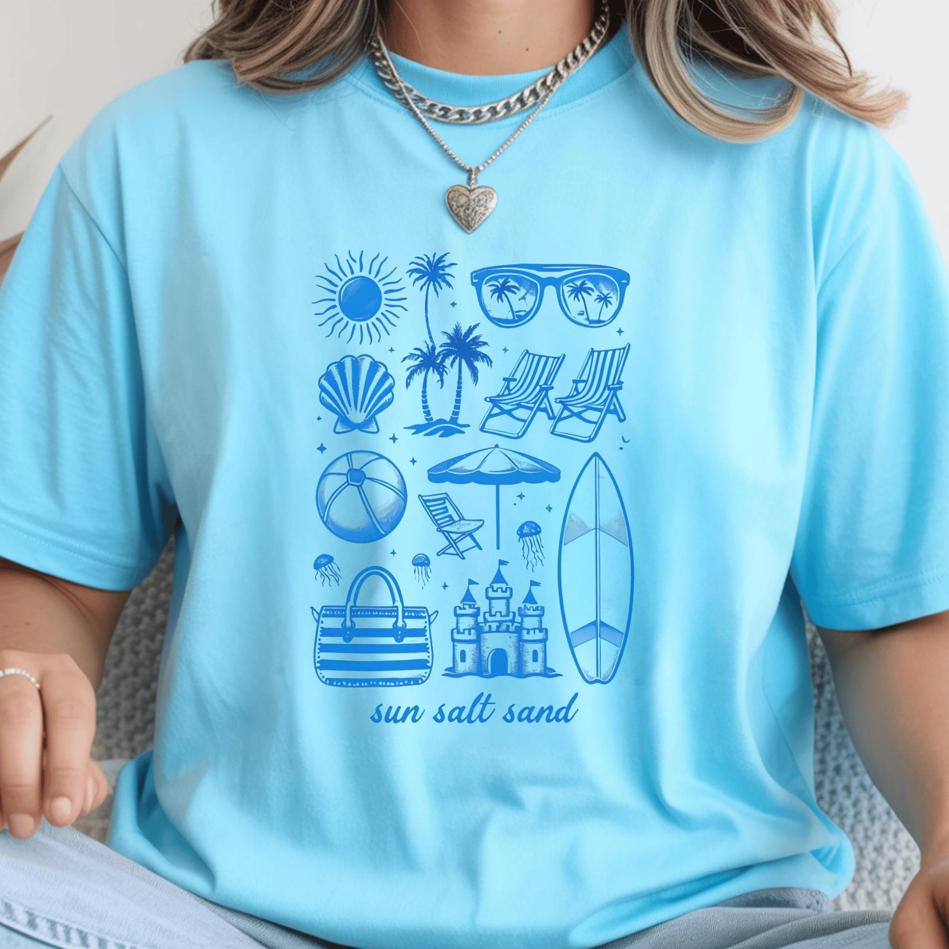 Beach Vibes Graphic Tee, Comfort Colors Shirt, Summer Beach Theme, Surf Sand Sun, Coastal Vacation, Beach Lover Gift, Relaxed Fit