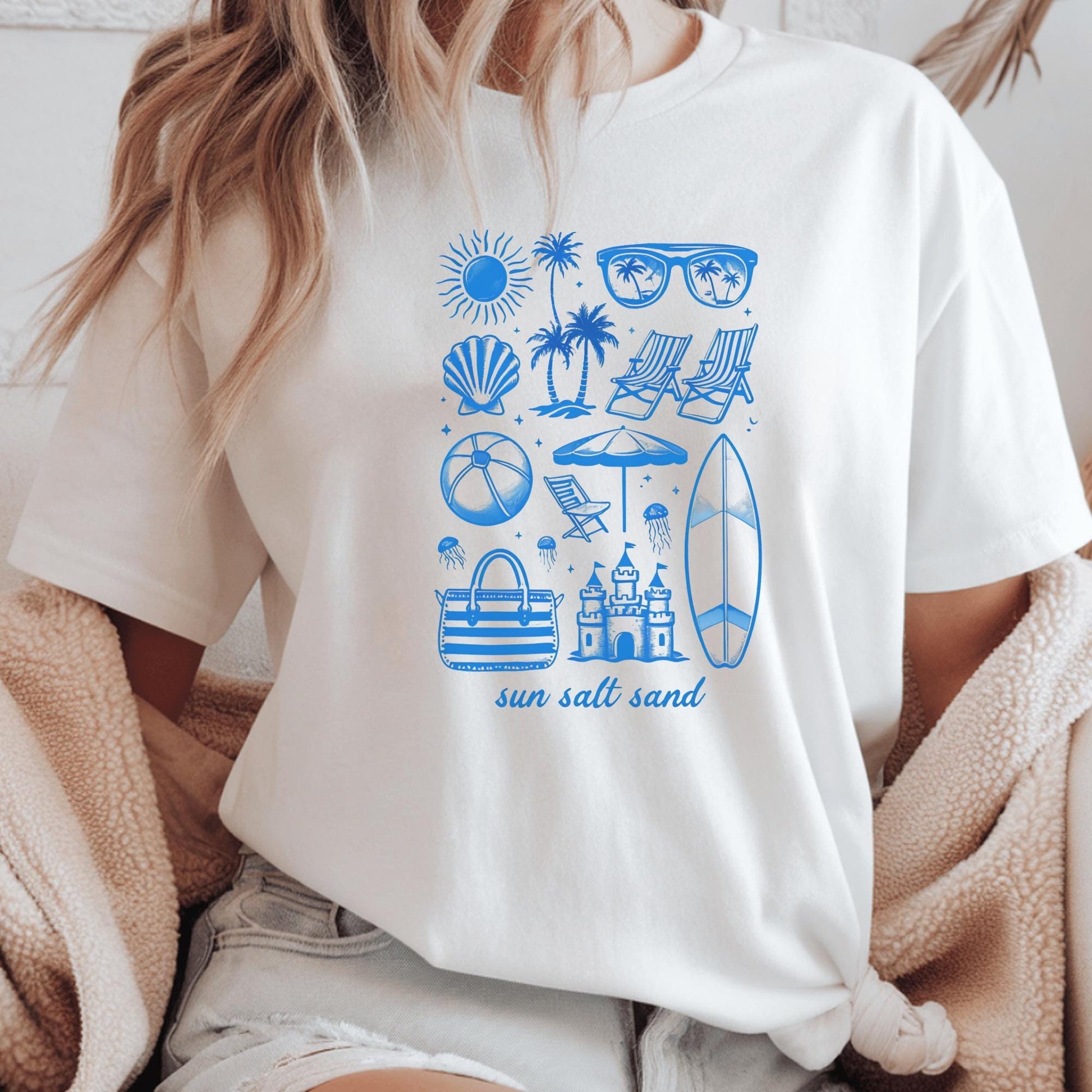 Beach Vibes Graphic Tee, Comfort Colors Shirt, Summer Beach Theme, Surf Sand Sun, Coastal Vacation, Beach Lover Gift, Relaxed Fit