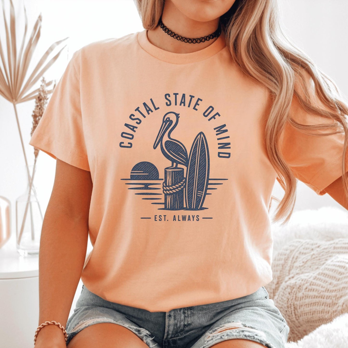 Vintage Summer Coastal Life Graphic Design Poster Summer Vibes T-Shirt, Fun Graphic Tee, Beach Holiday Shirt, Bright Colorful Design, For Wo