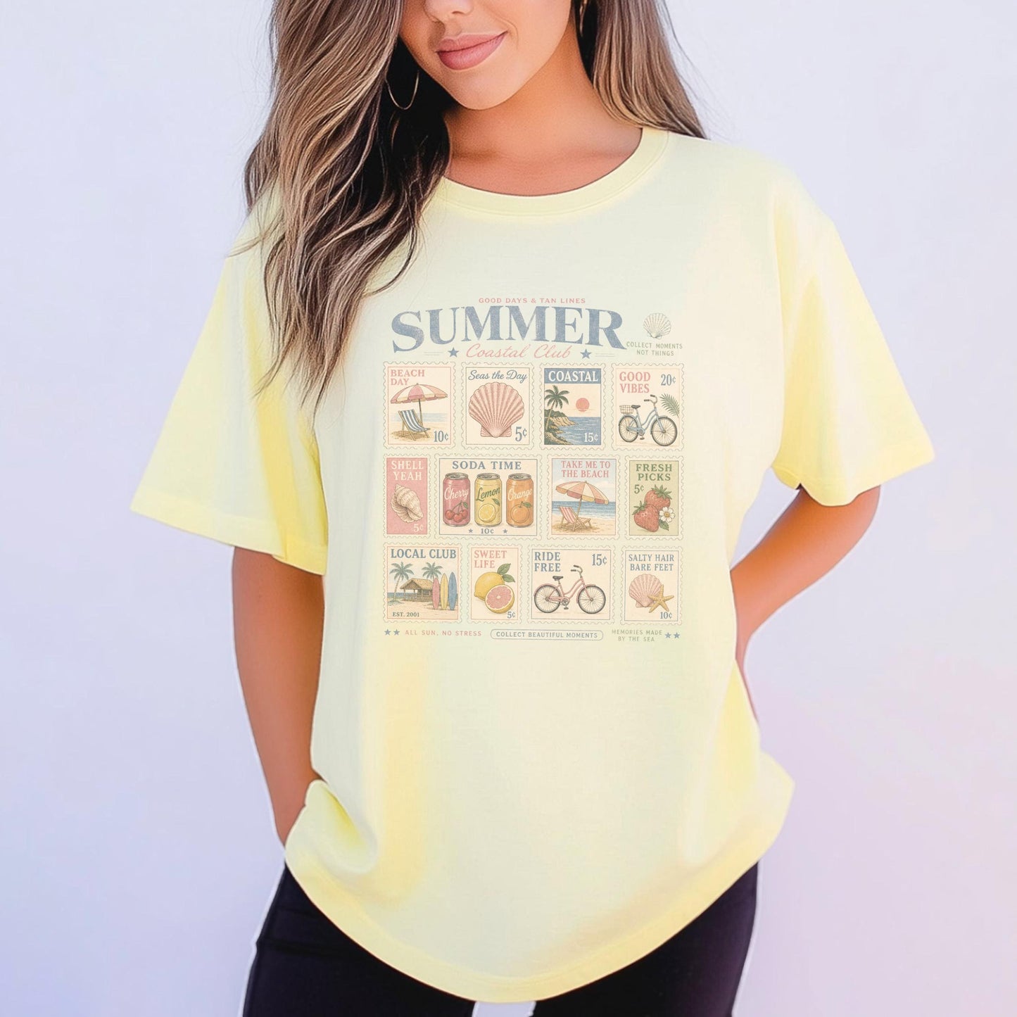 Vintage Summer Graphic Tee, Coastal Club Retro T-shirt, Beach Day Custom Unisex Shirt, Perfect for Seaside Lovers