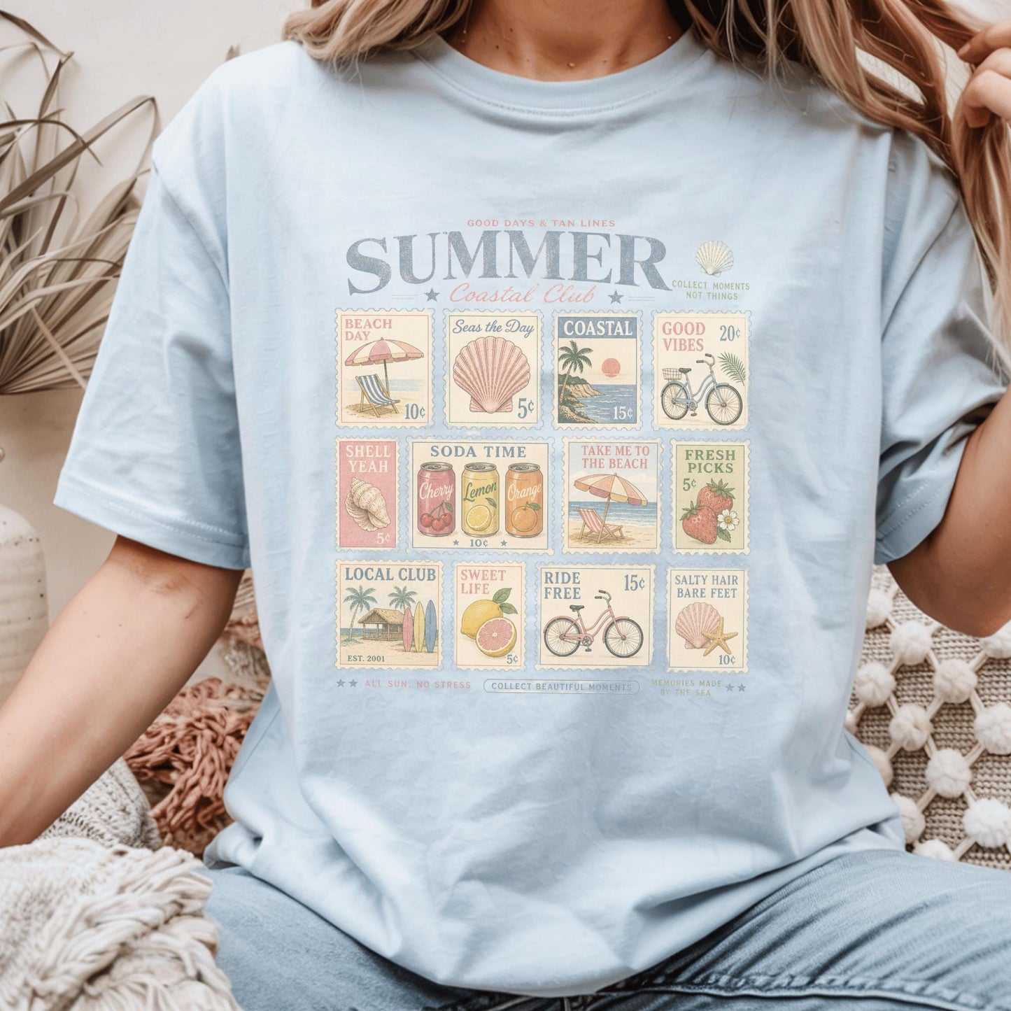 Vintage Summer Graphic Tee, Coastal Club Retro T-shirt, Beach Day Custom Unisex Shirt, Perfect for Seaside Lovers
